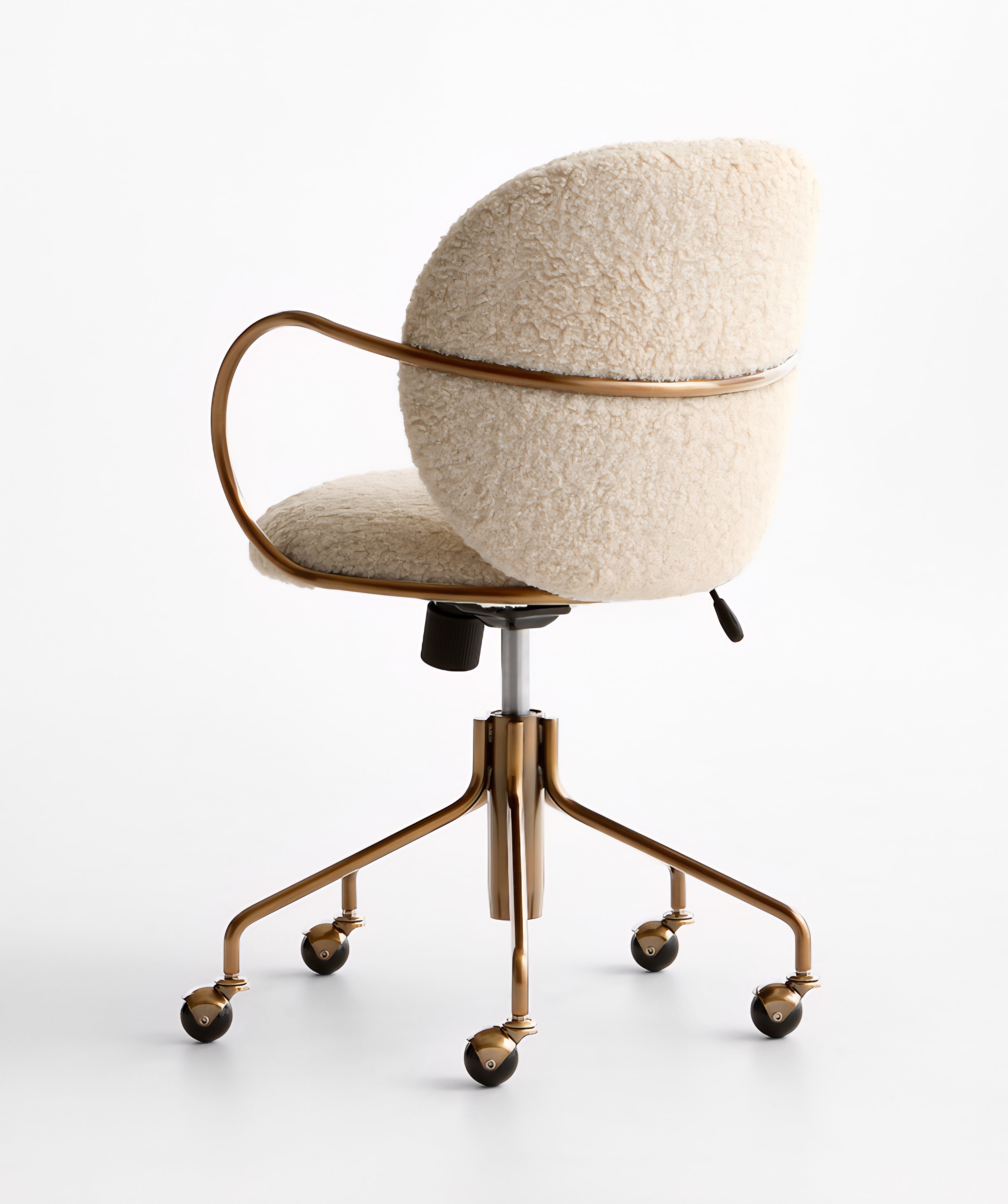 THE ONE × Luna — Ivory Boucle Upholstered Office Chair