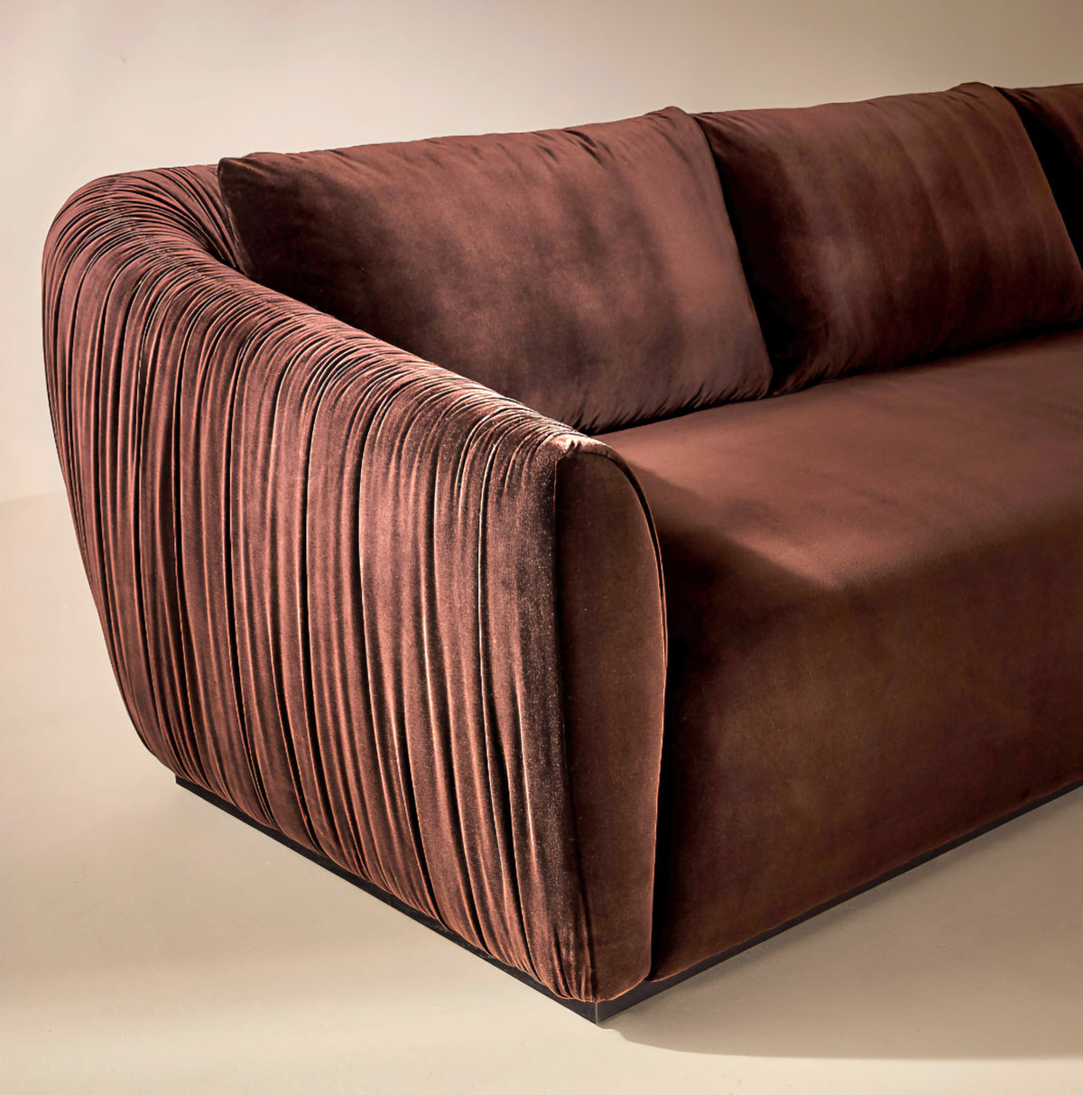 THE ONE × Ruched Velvet Sofa