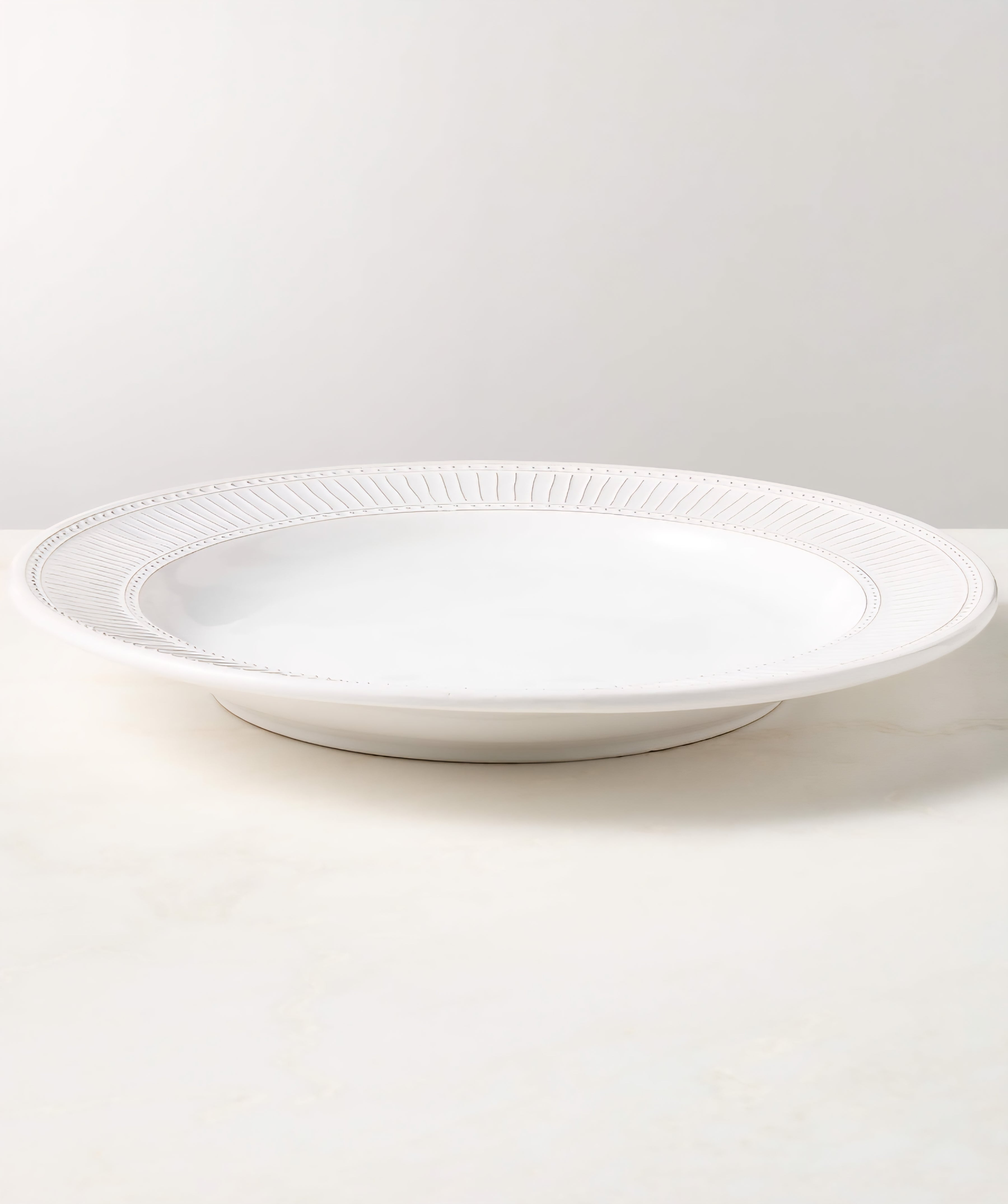 THE ONE × Iliana — White Stoneware Round Serving Platter