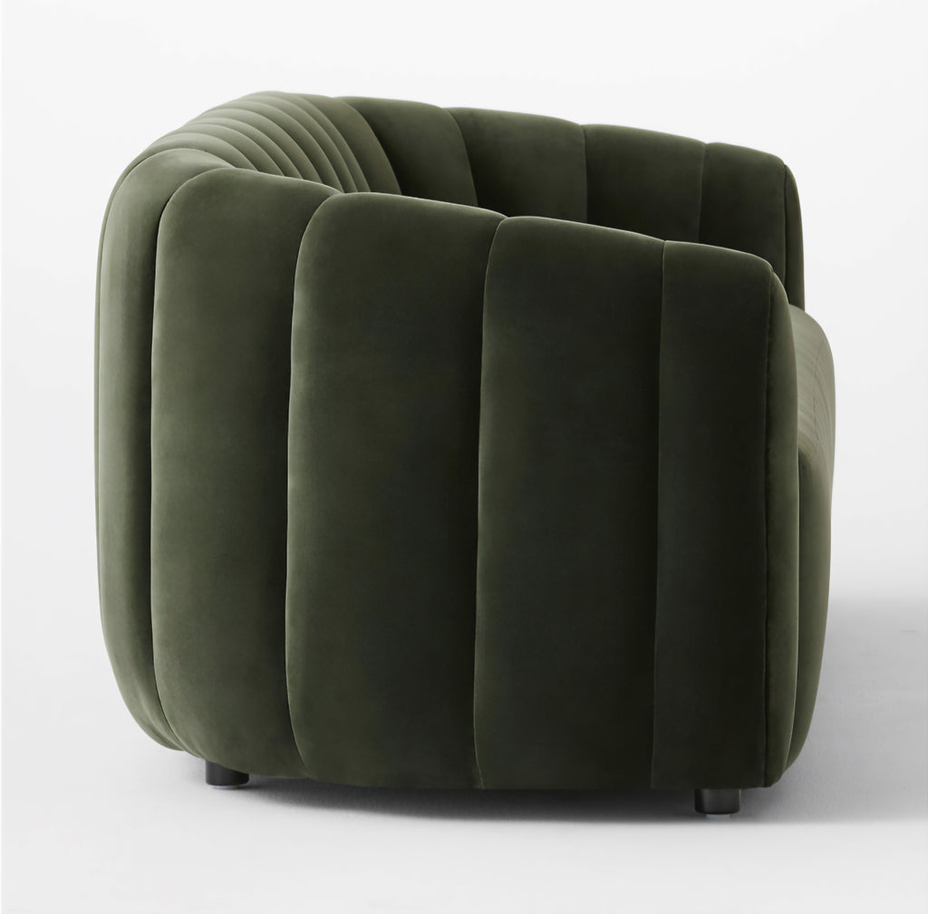 THE ONE × Fitz — Channeled White Boucle Loveseat