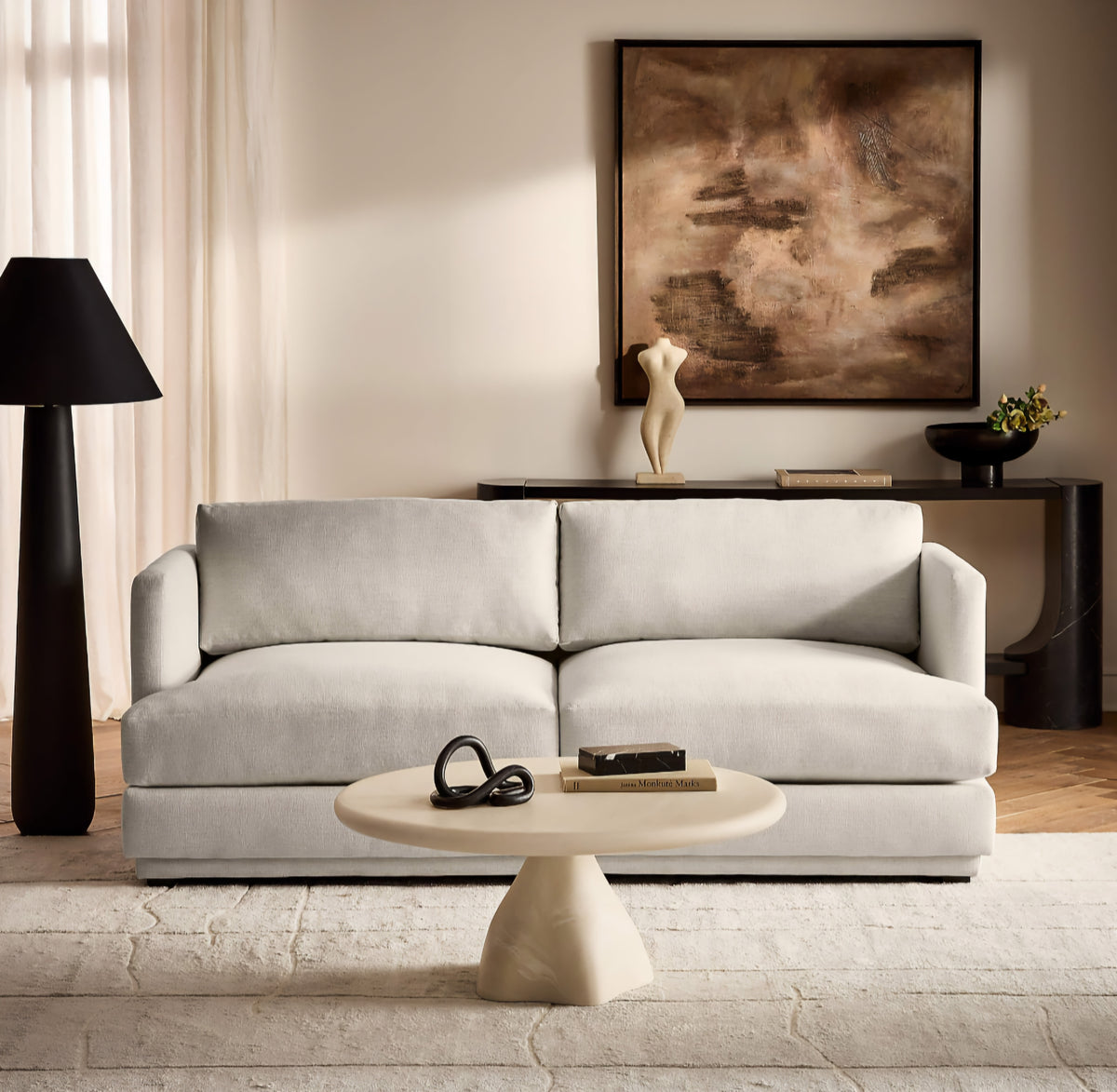 THE ONE × Seneca — Off-White Performance Fabric Sleeper Sofa