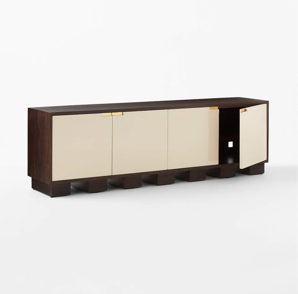 THE ONE × Moti — Brown and White Wood Media Console
