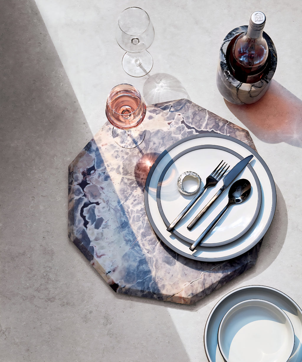 THE ONE × Brix — Grey Levanto Marble Wine Chiller