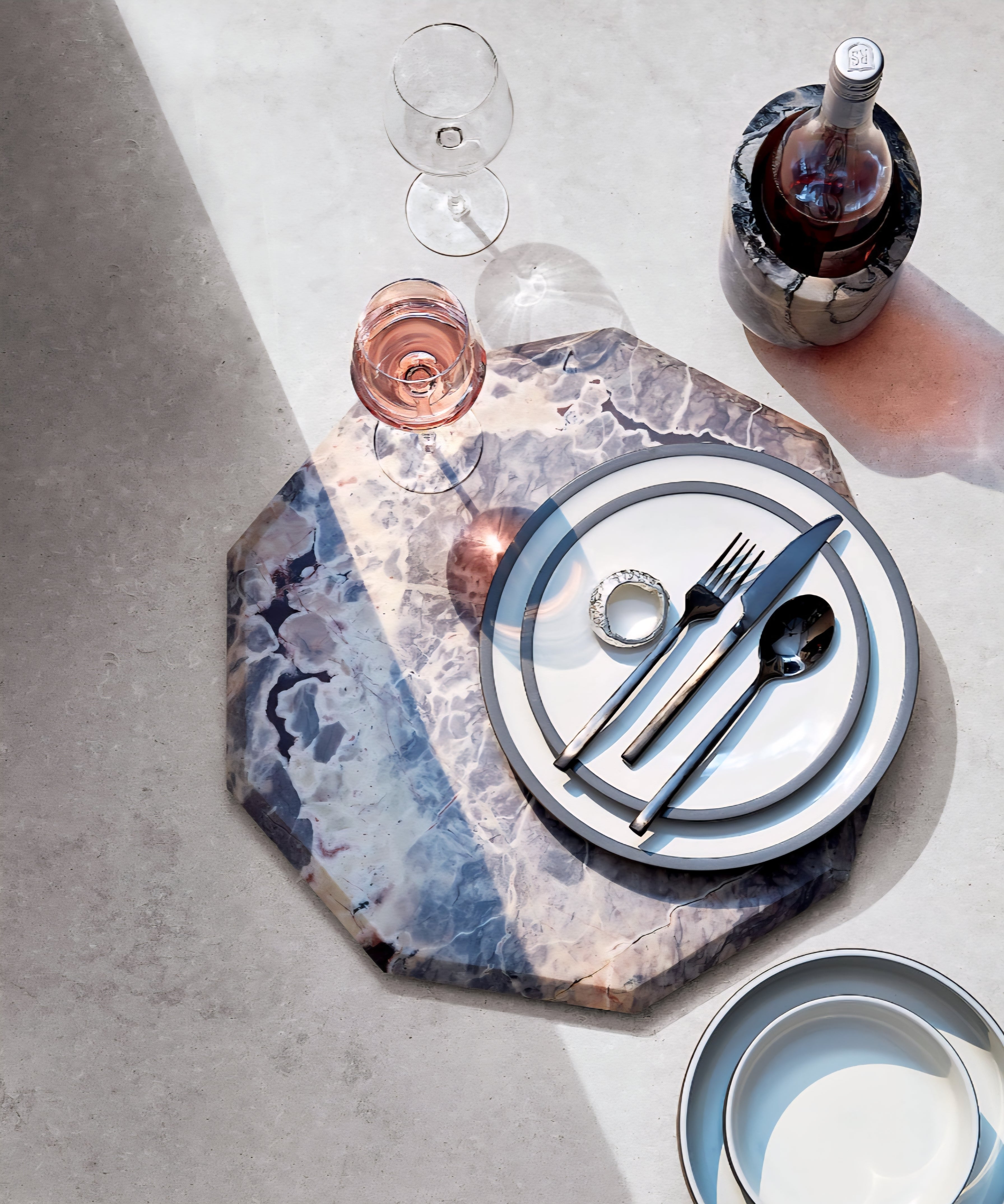 THE ONE × Brix — Grey Levanto Marble Wine Chiller