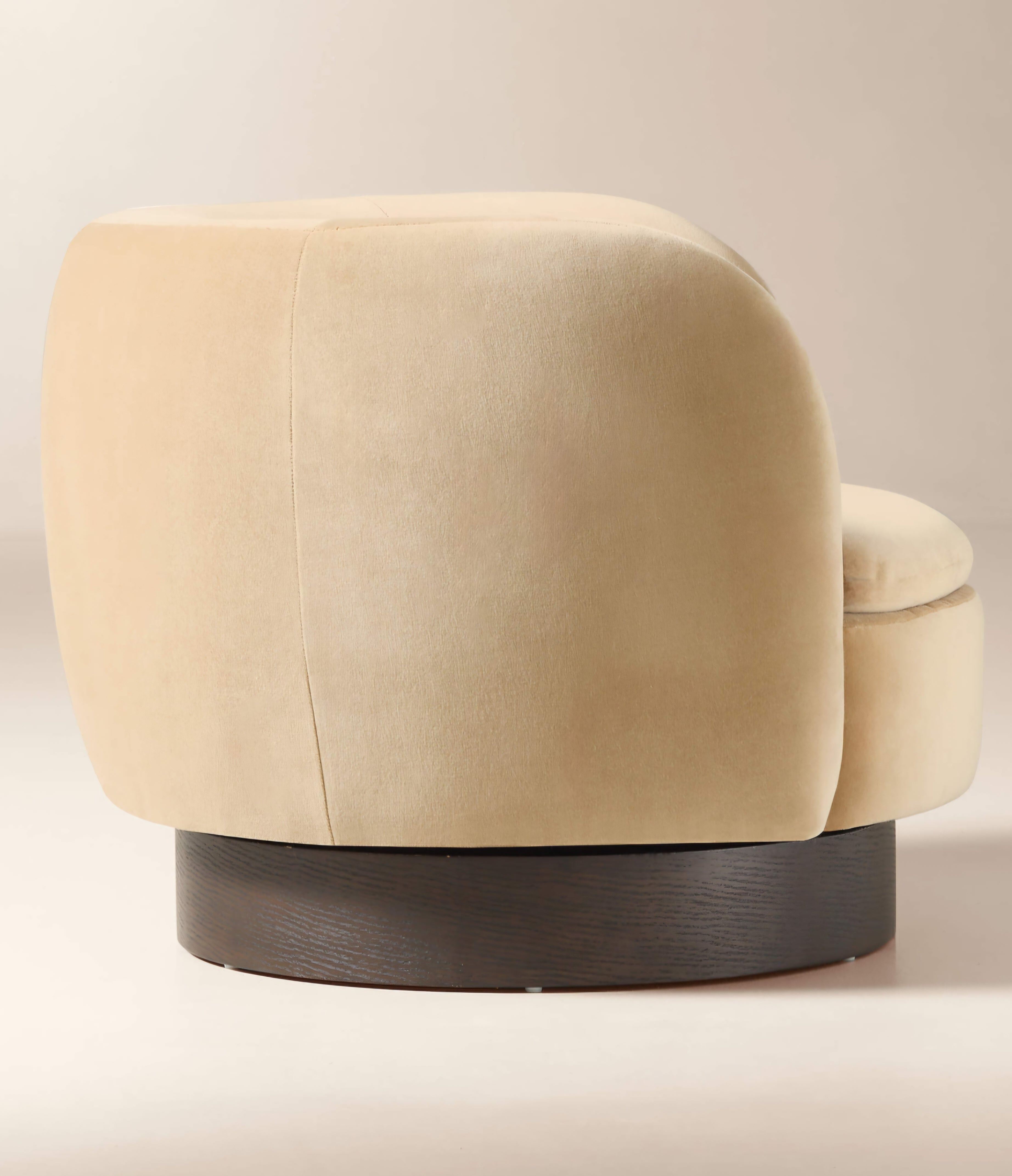THE ONE × Muir — Taupe Velvet Swivel Chair