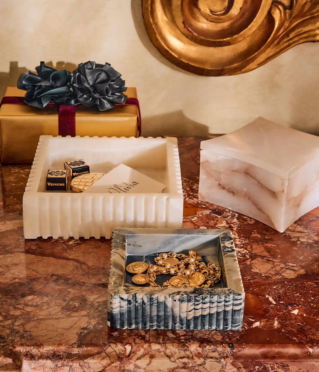 THE ONE × Luke — Jade Marble Ribbed Catchall Dish