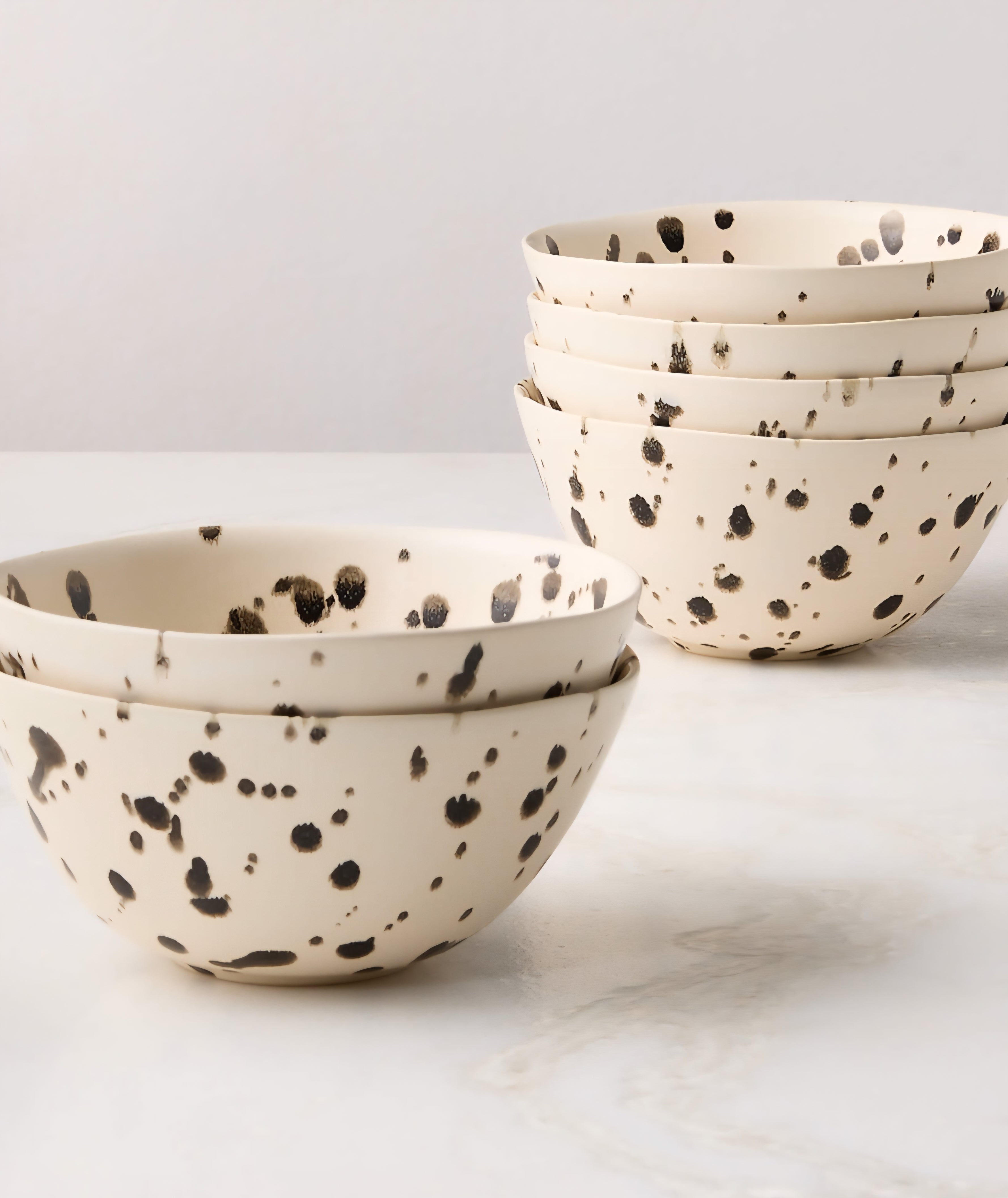 THE ONE × Harper — Black and White Splatter Soup & Pasta Bowls