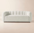 THE ONE × Fitz — Channeled White Boucle Loveseat