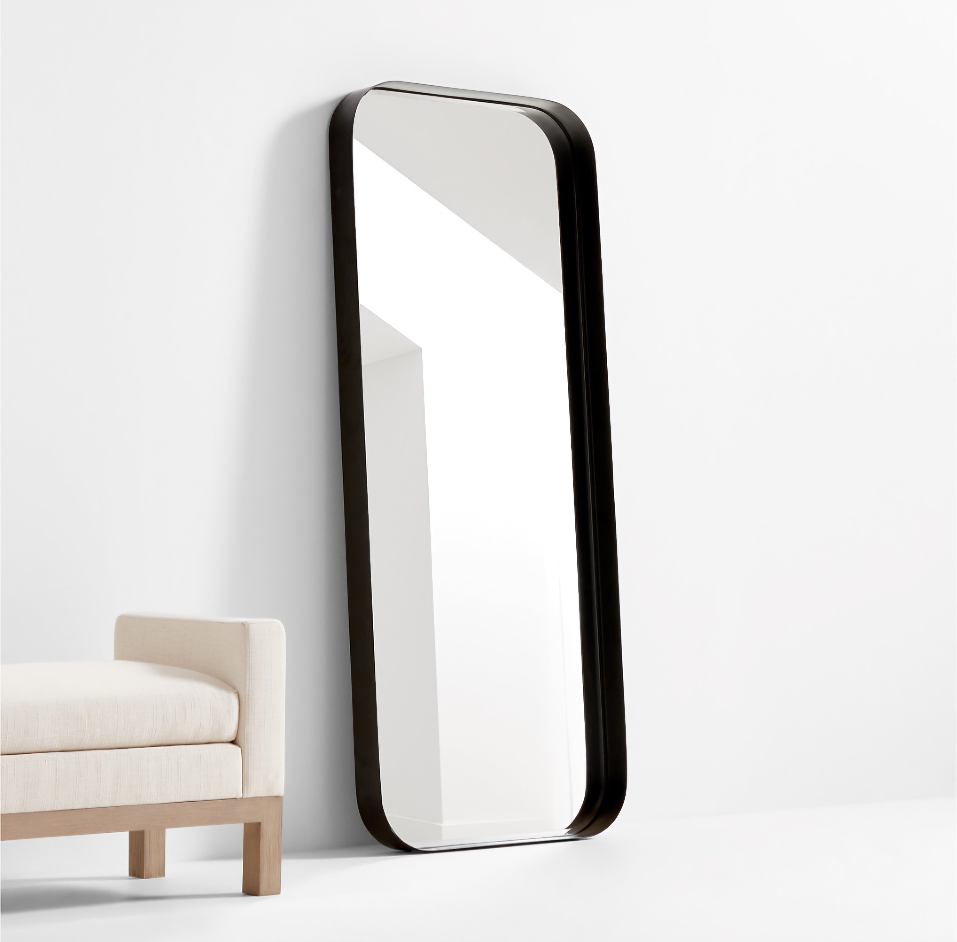 THE ONE × Edge — Brass Metal Wide Depth Floor Mirror