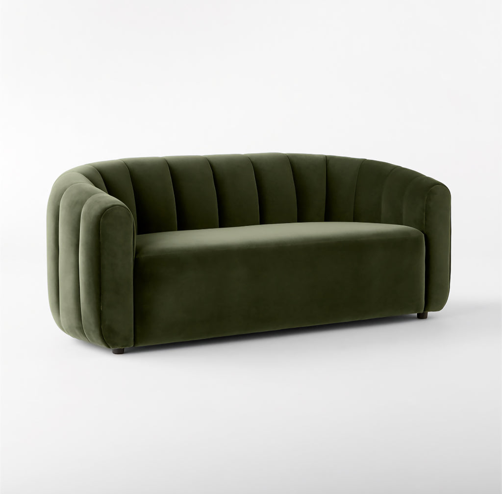 THE ONE × Fitz — Channeled White Boucle Loveseat