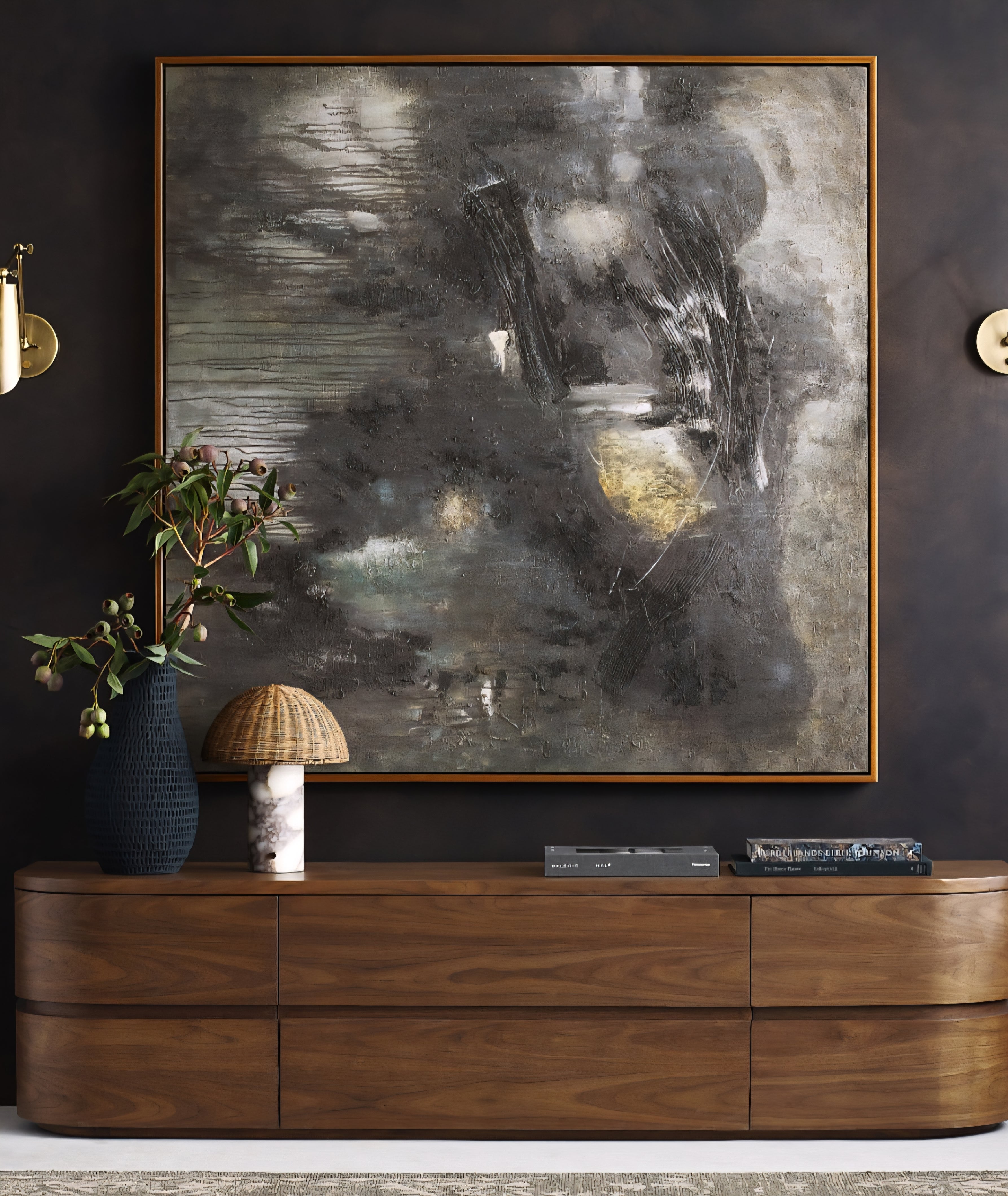 THE ONE × Seine — Calacatta Marble Mini Lamp with Rattan Shade