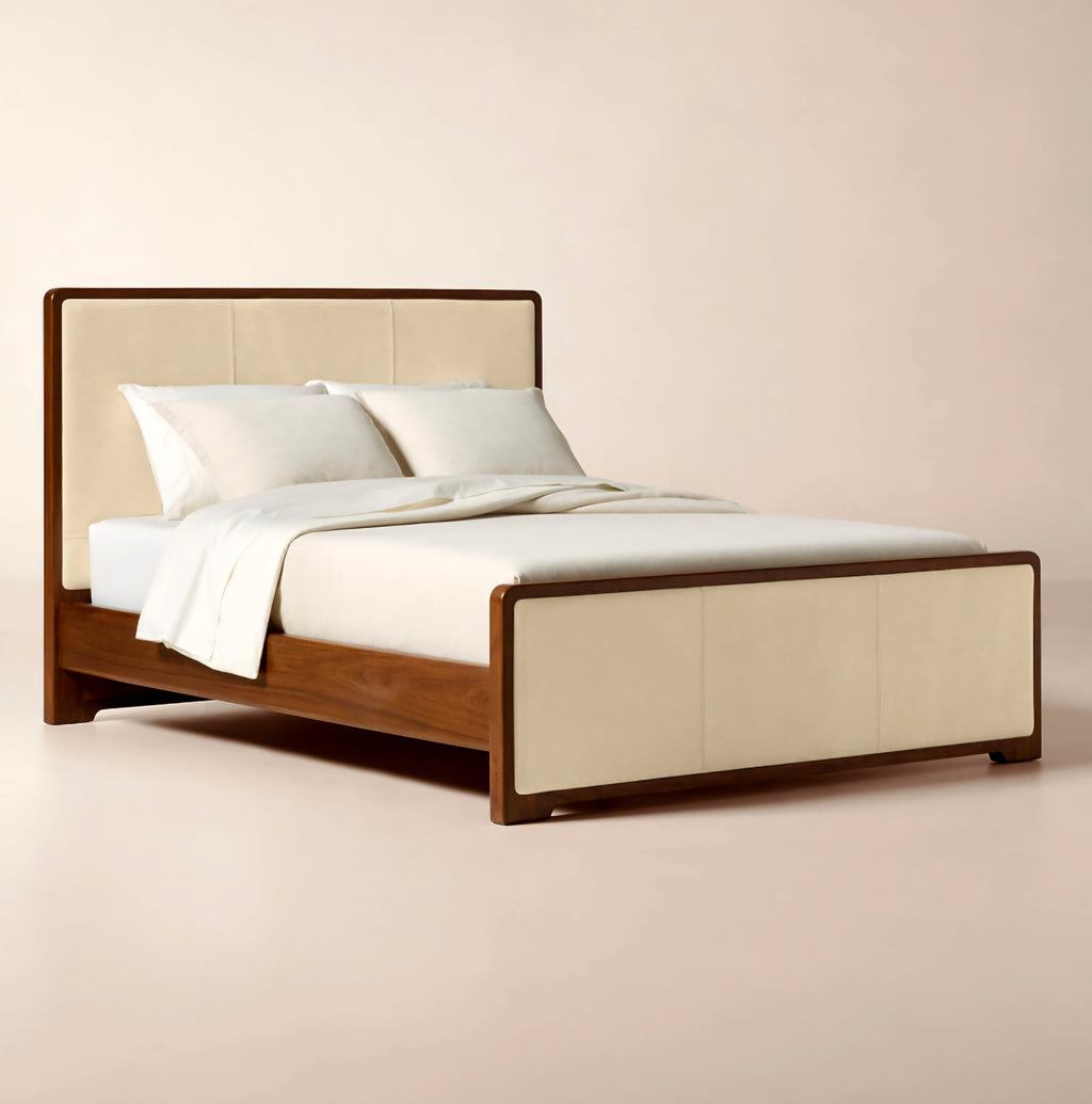 THE ONE × Rio — Walnut and Leather Bed
