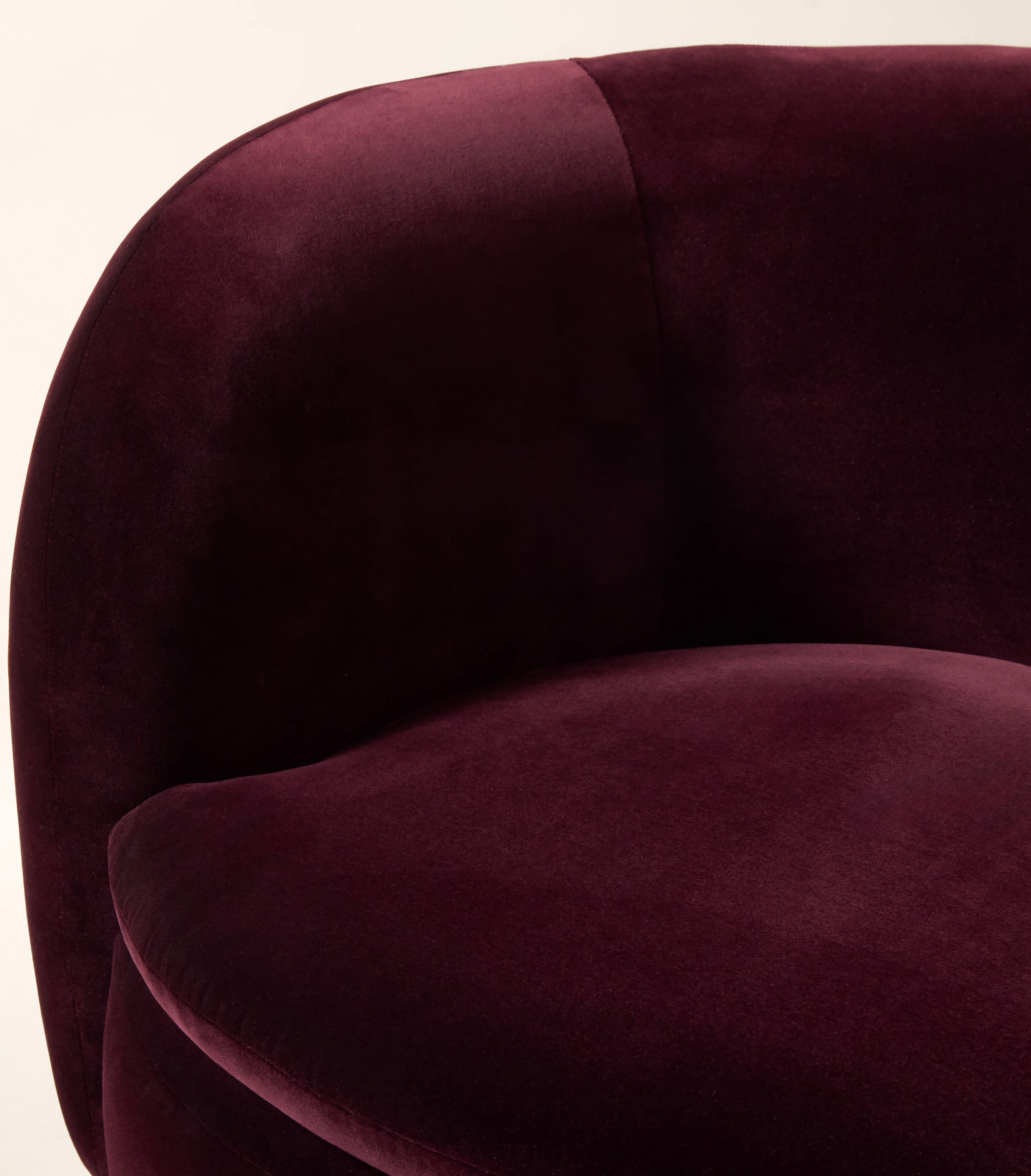 THE ONE × Muir — Taupe Velvet Swivel Chair