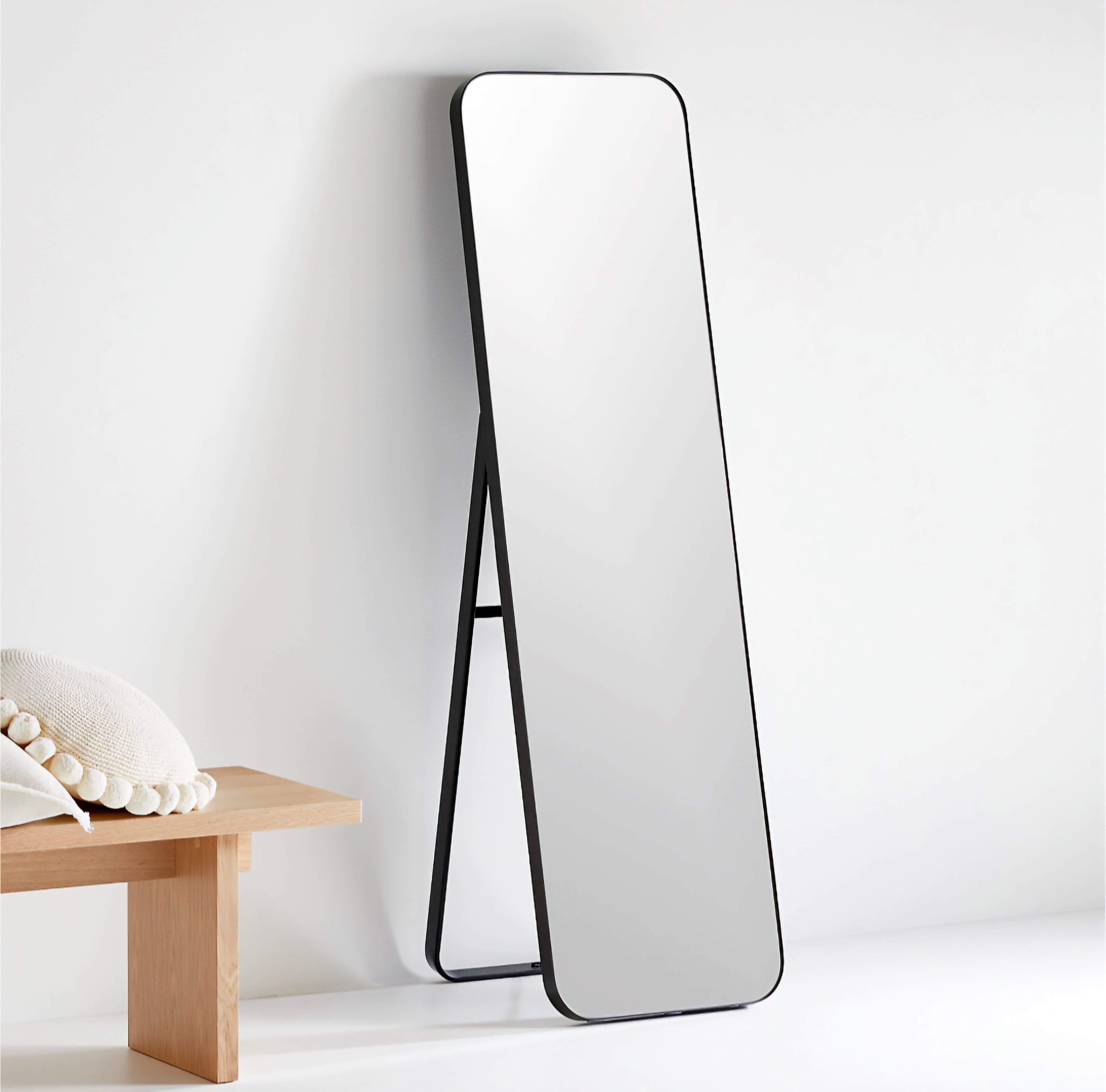 THE ONE × Edge — Medium Walnut Rectangle Standing Mirror