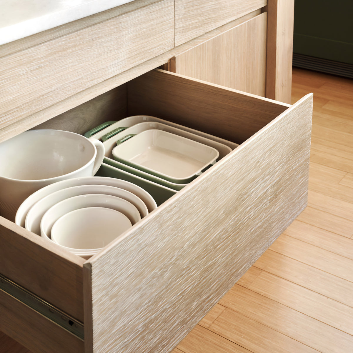THE ONE × Terra — Marble Top Kitchen Island with Storage (78")