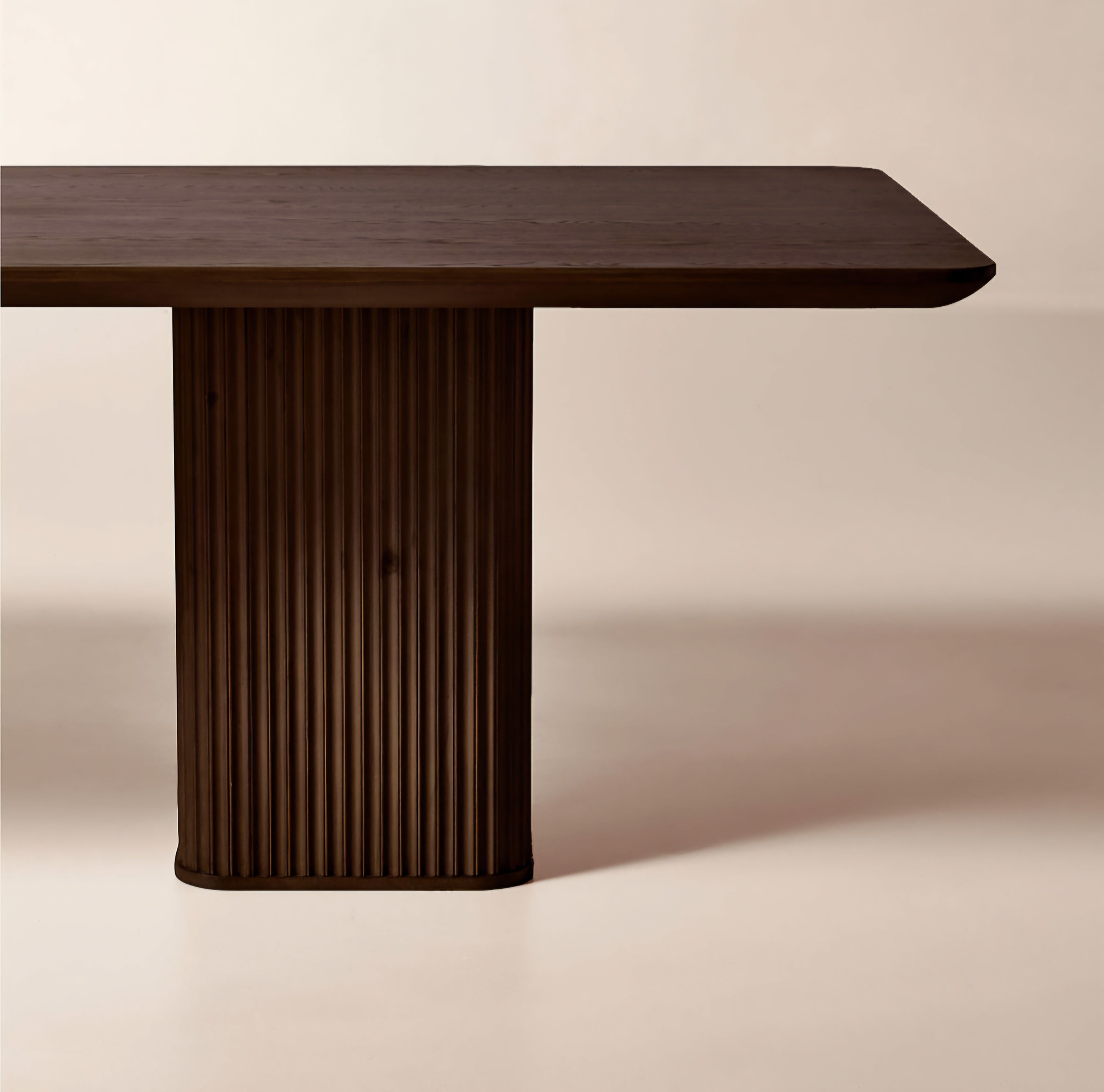 THE ONE × Davison — 55" Round Fluted Dark Oak Dining Table