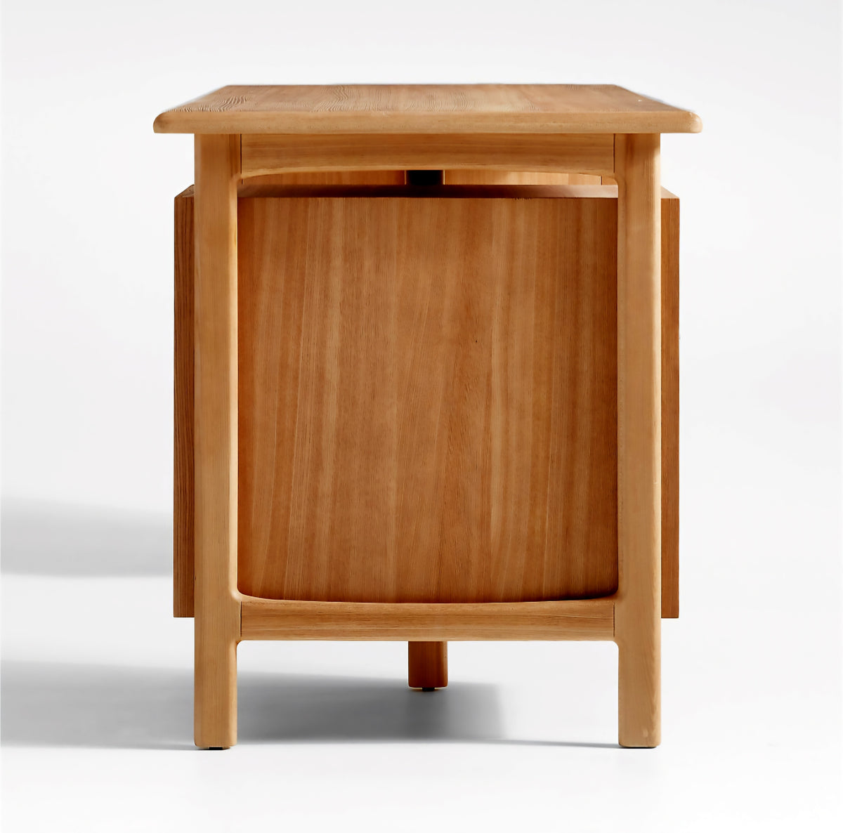 THE ONE × Elias — Natural Elm Wood Desk with File Cabinet (66")