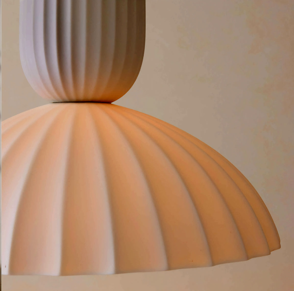 THE ONE × Jeanne — Fluted White Porcelain Dome Pendant Light