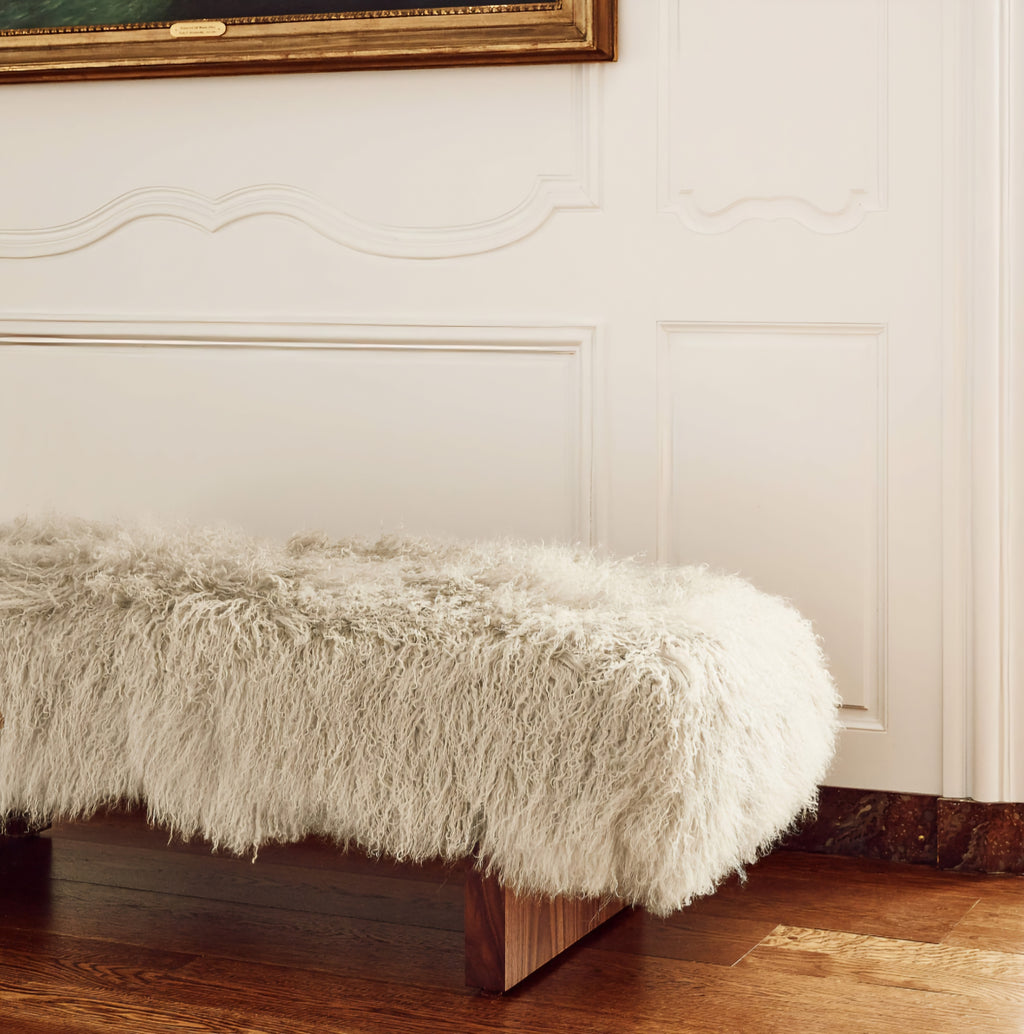 THE ONE × Socca — Sheepskin Upholstered Bench