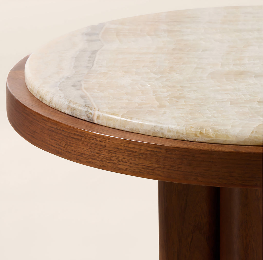 THE ONE × Rio — Onyx and Walnut Side Table
