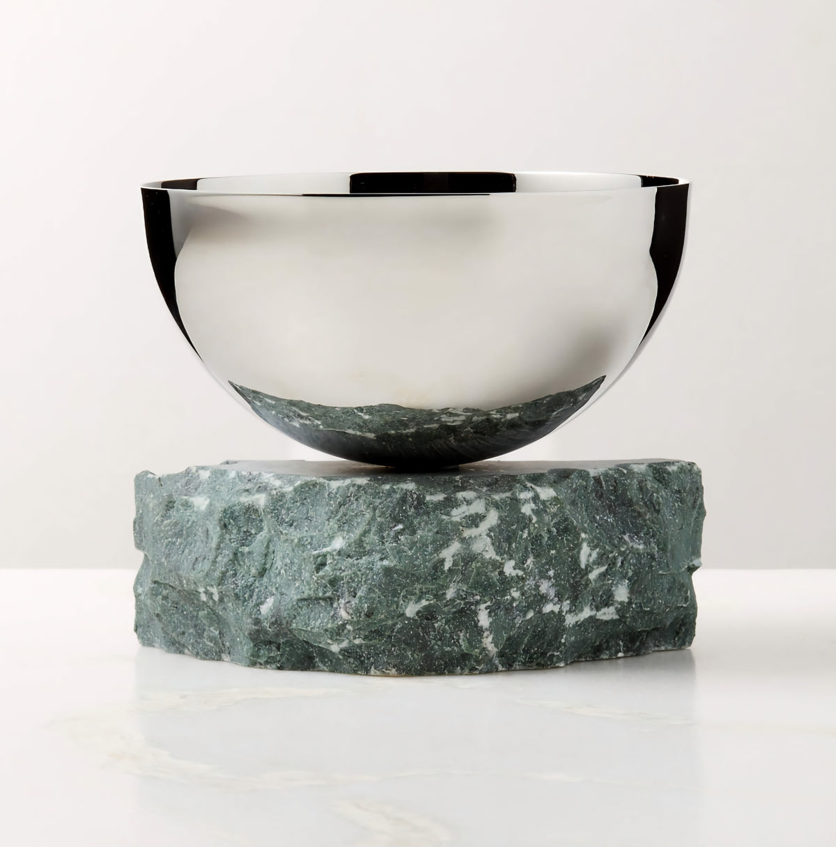 THE ONE × Laftin — Stainless Steel and Green Marble Snack Bowl