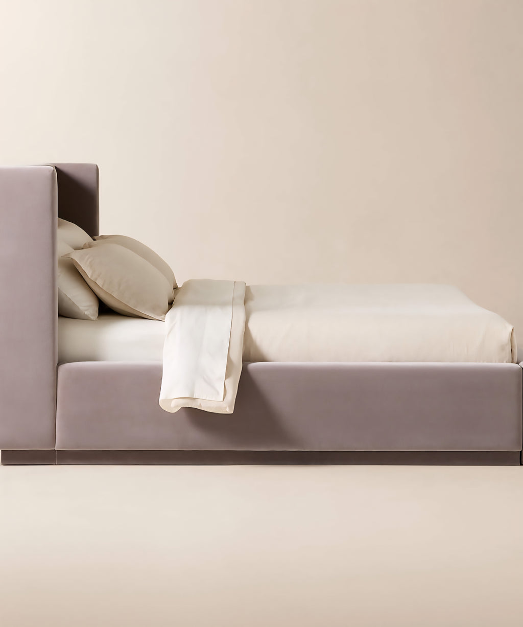 THE ONE × Russell — Velvet Upholstered Queen Storage Bed
