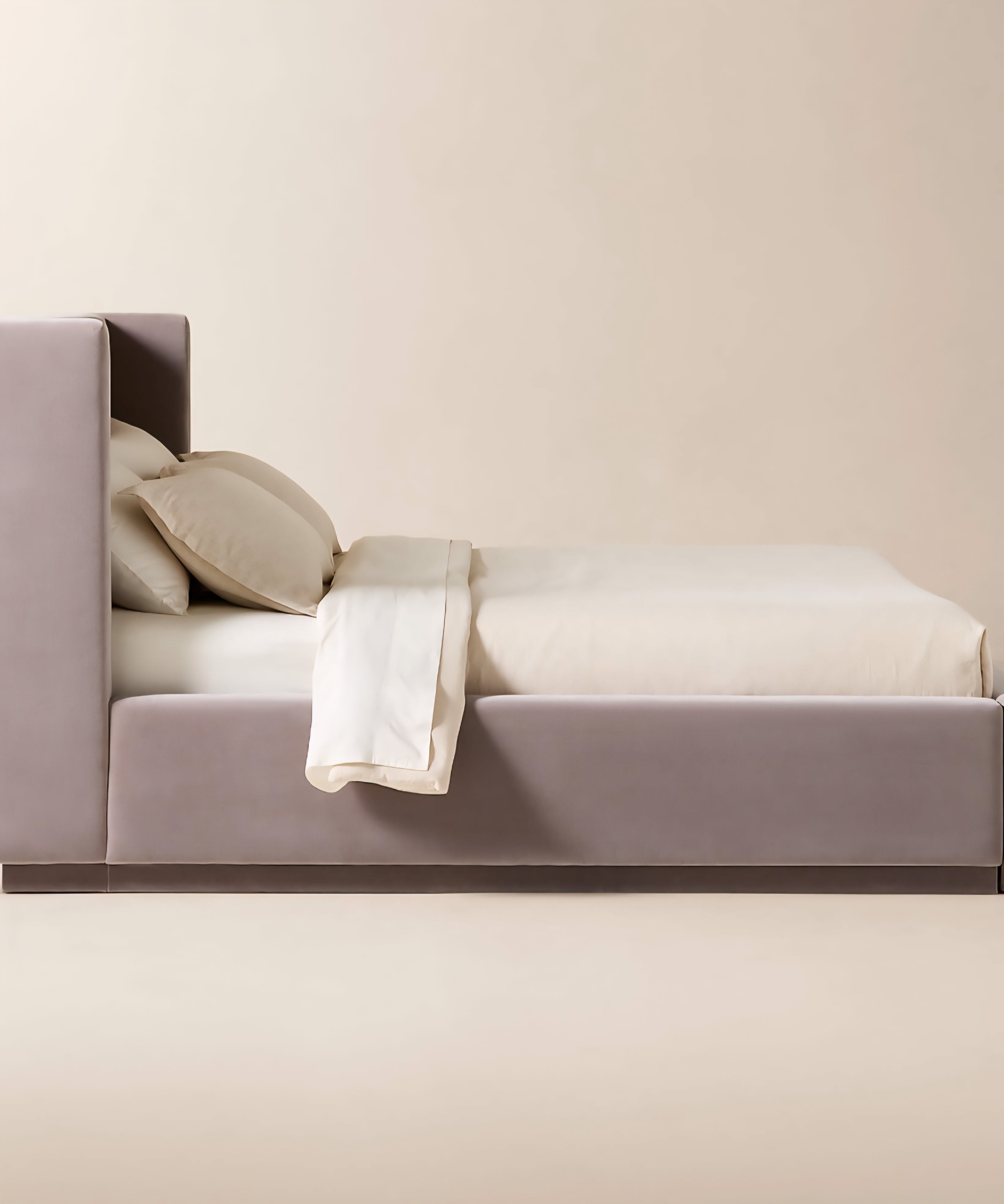 THE ONE × Russell — Velvet Upholstered Queen Storage Bed