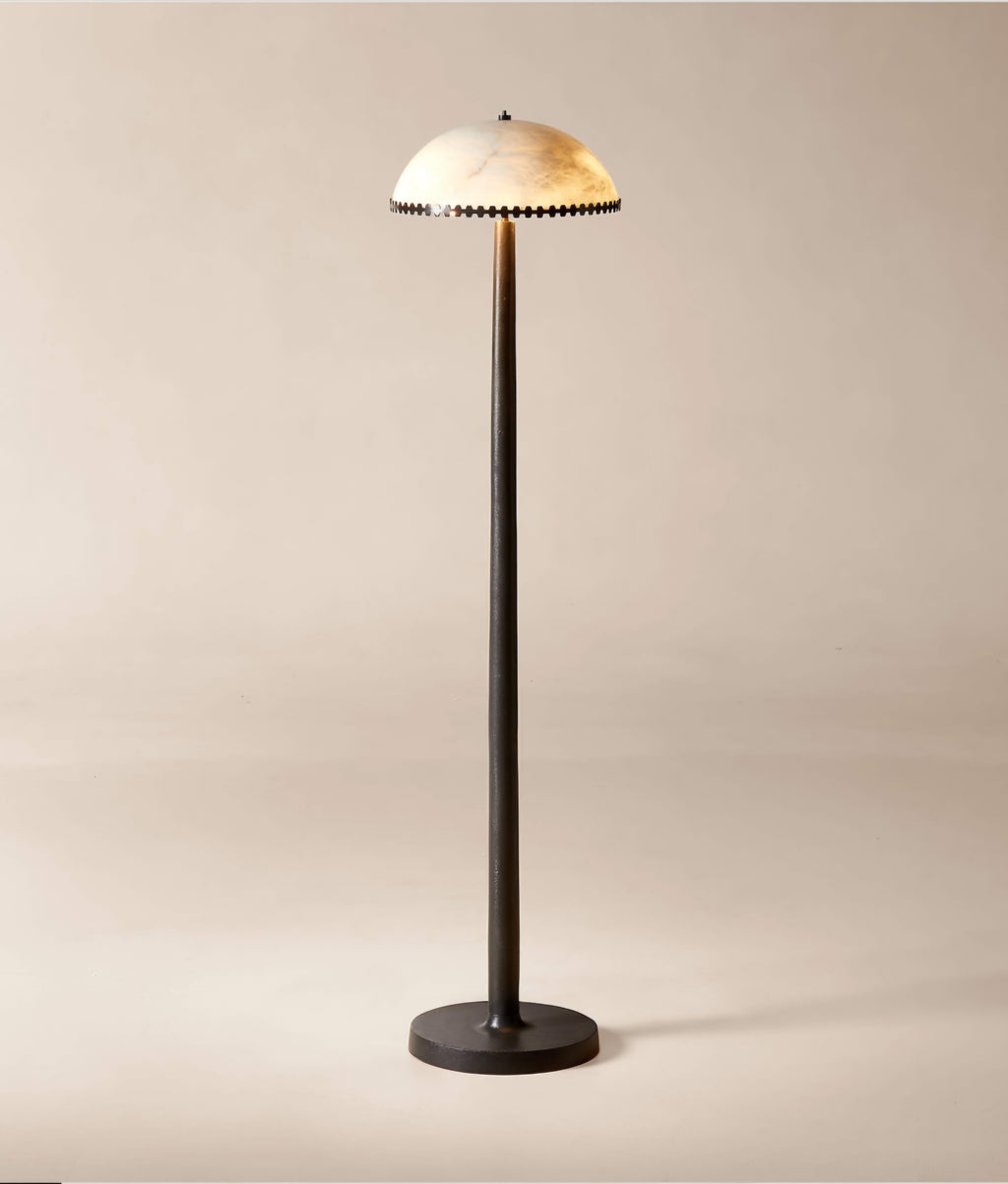 THE ONE × Oceana — Black Metal Floor Lamp with Alabaster Shade