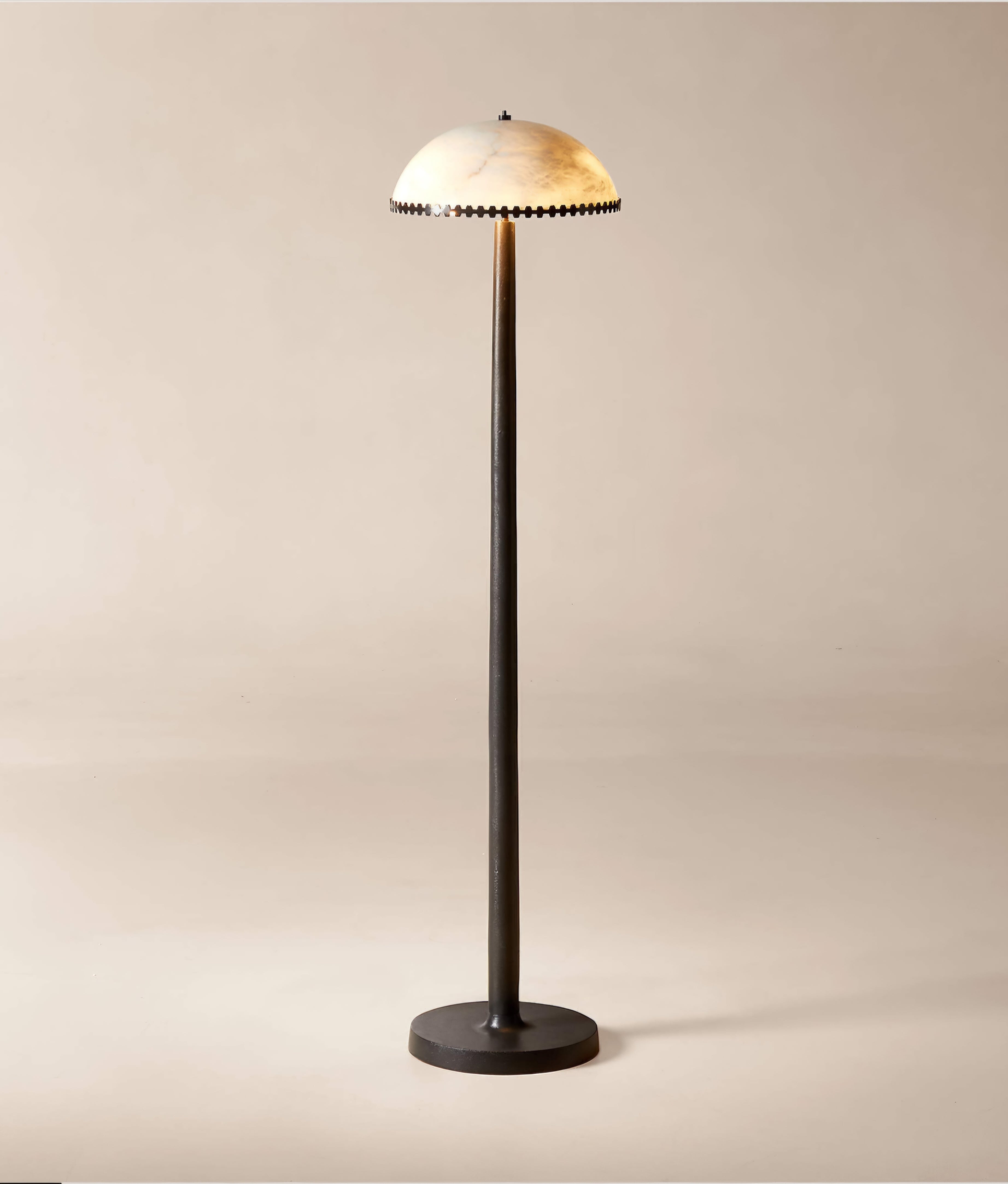 THE ONE × Oceana — Black Metal Floor Lamp with Alabaster Shade