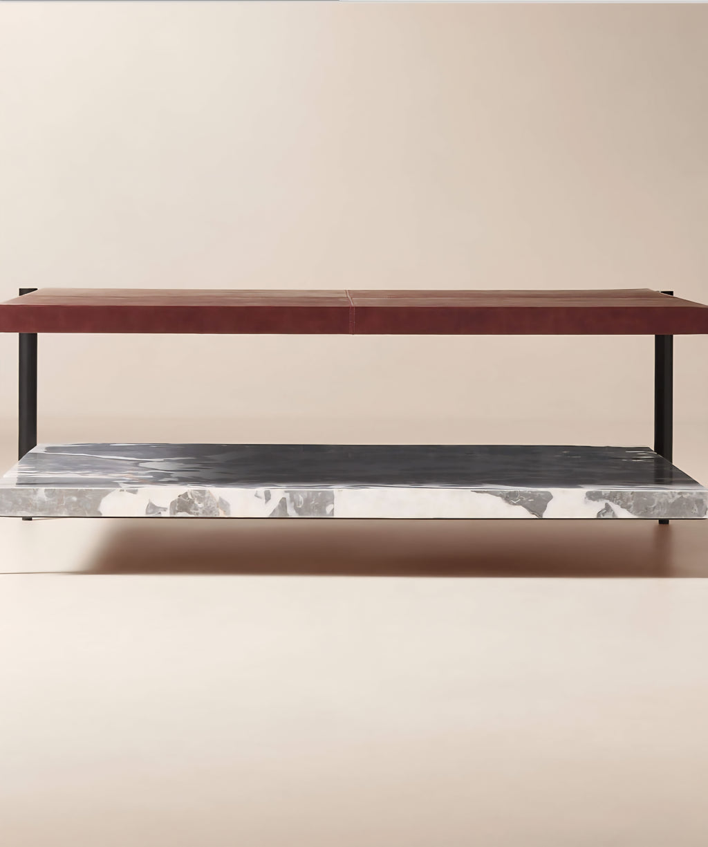 THE ONE × Verum — Interchangeable Leather + Marble Coffee Table