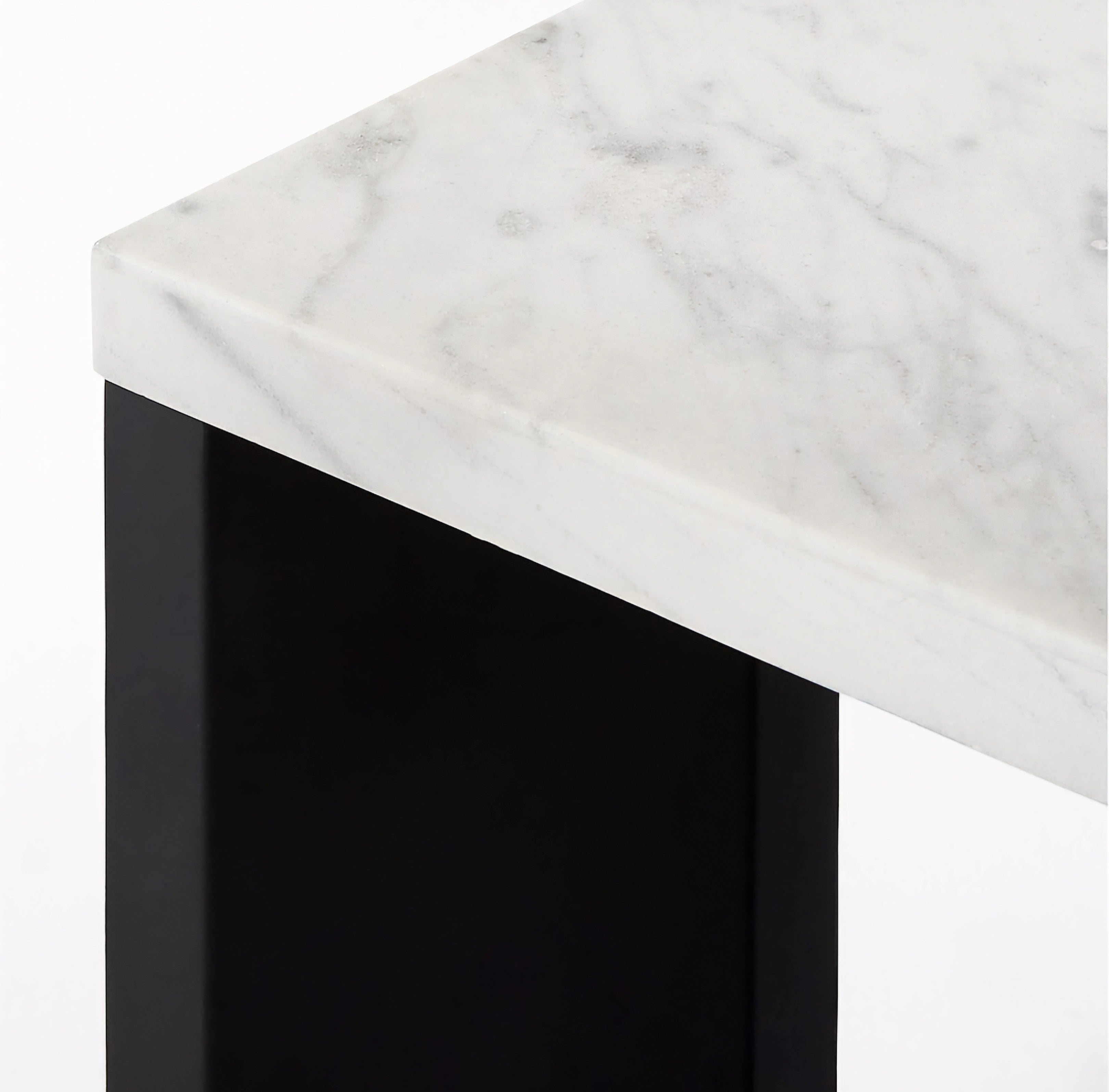 THE ONE × Sydney — Rectangular Carrara Marble Dining Table with Black Steel Legs