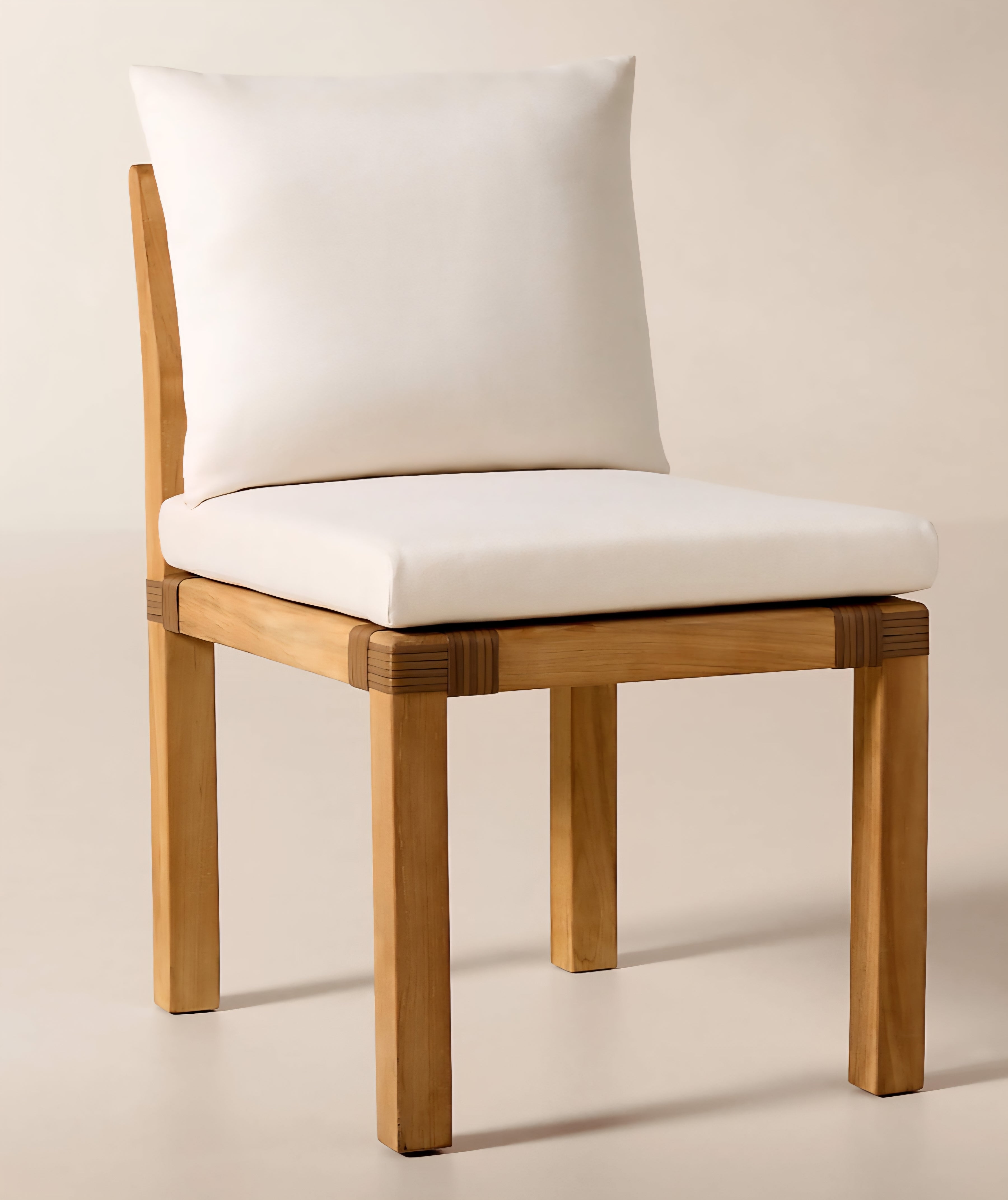 THE ONE × Oakley — Faux Limestone Indoor/Outdoor Dining Table Set with Ivory Sunbrella® Cushions