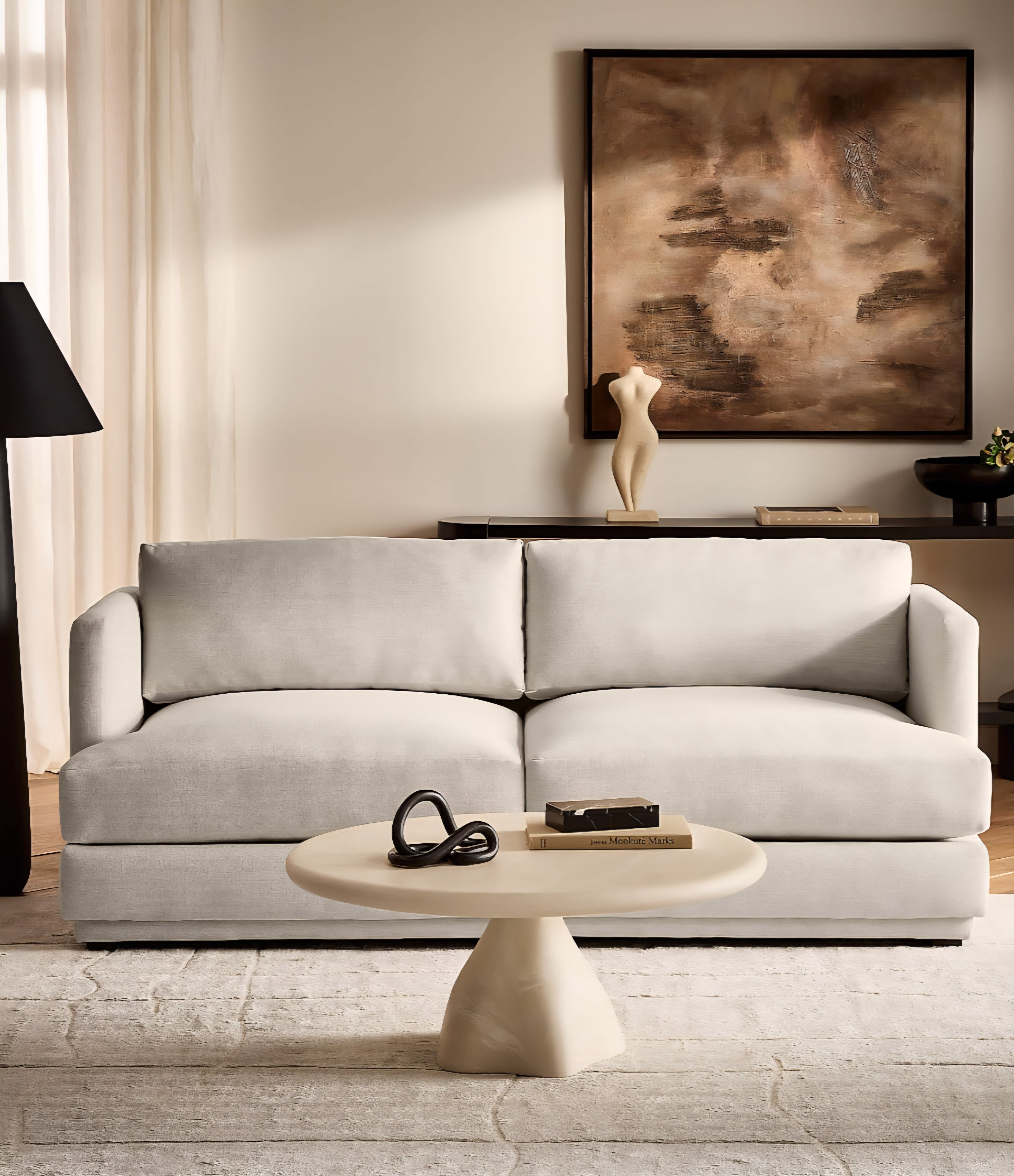 THE ONE × Seneca — Off-White Performance Fabric Sleeper Sofa
