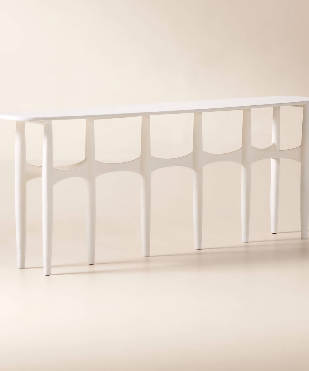 THE ONE × Bixby — White Cast Aluminum Console Table