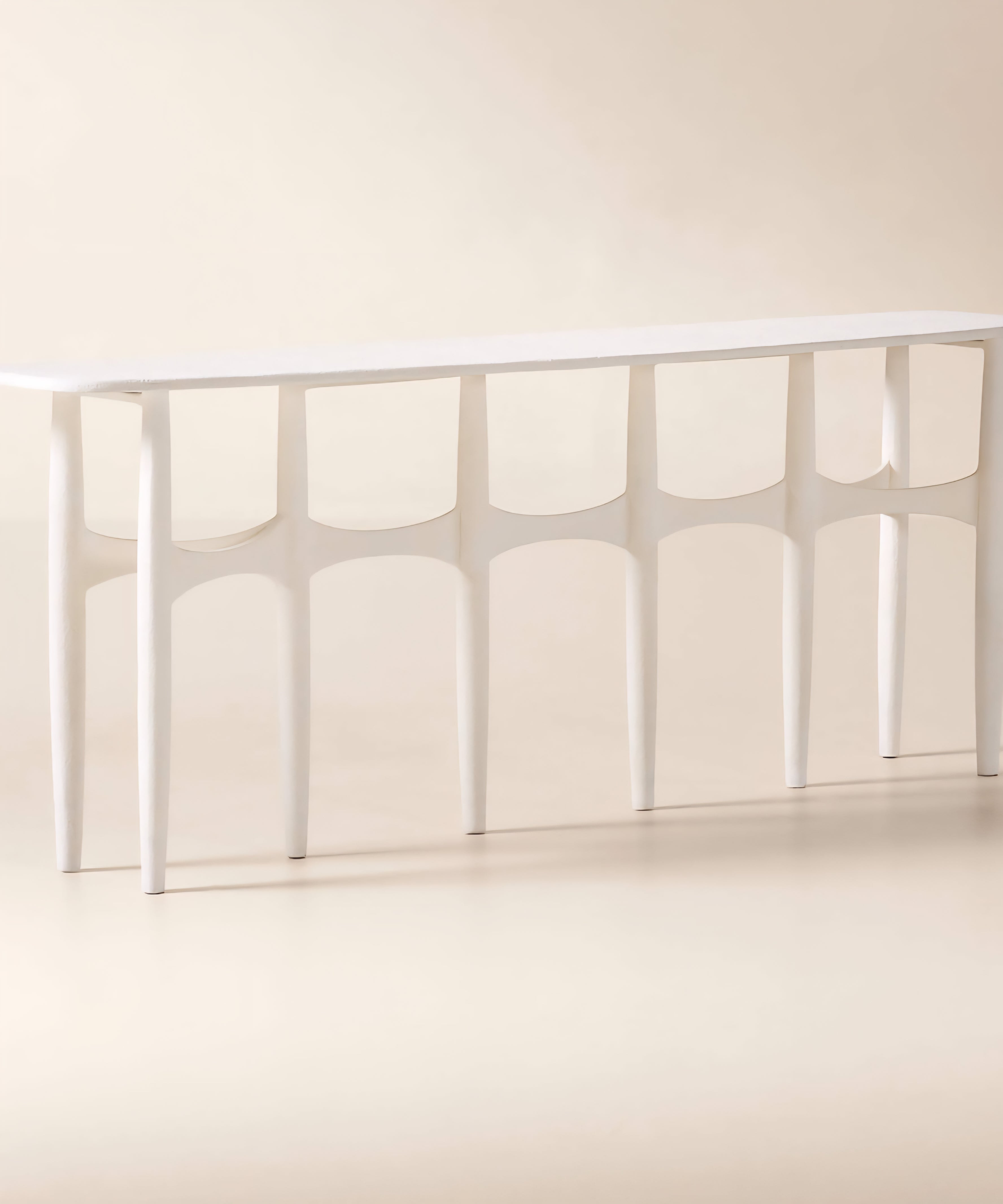 THE ONE × Bixby — White Cast Aluminum Console Table
