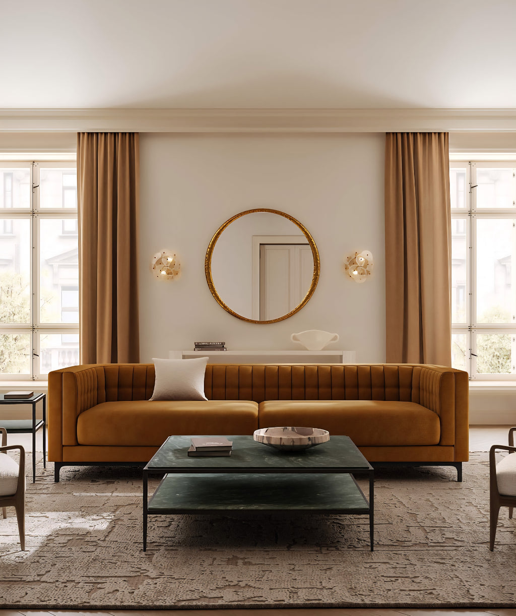 THE ONE × Ambroise — Light Taupe Velvet Sofa