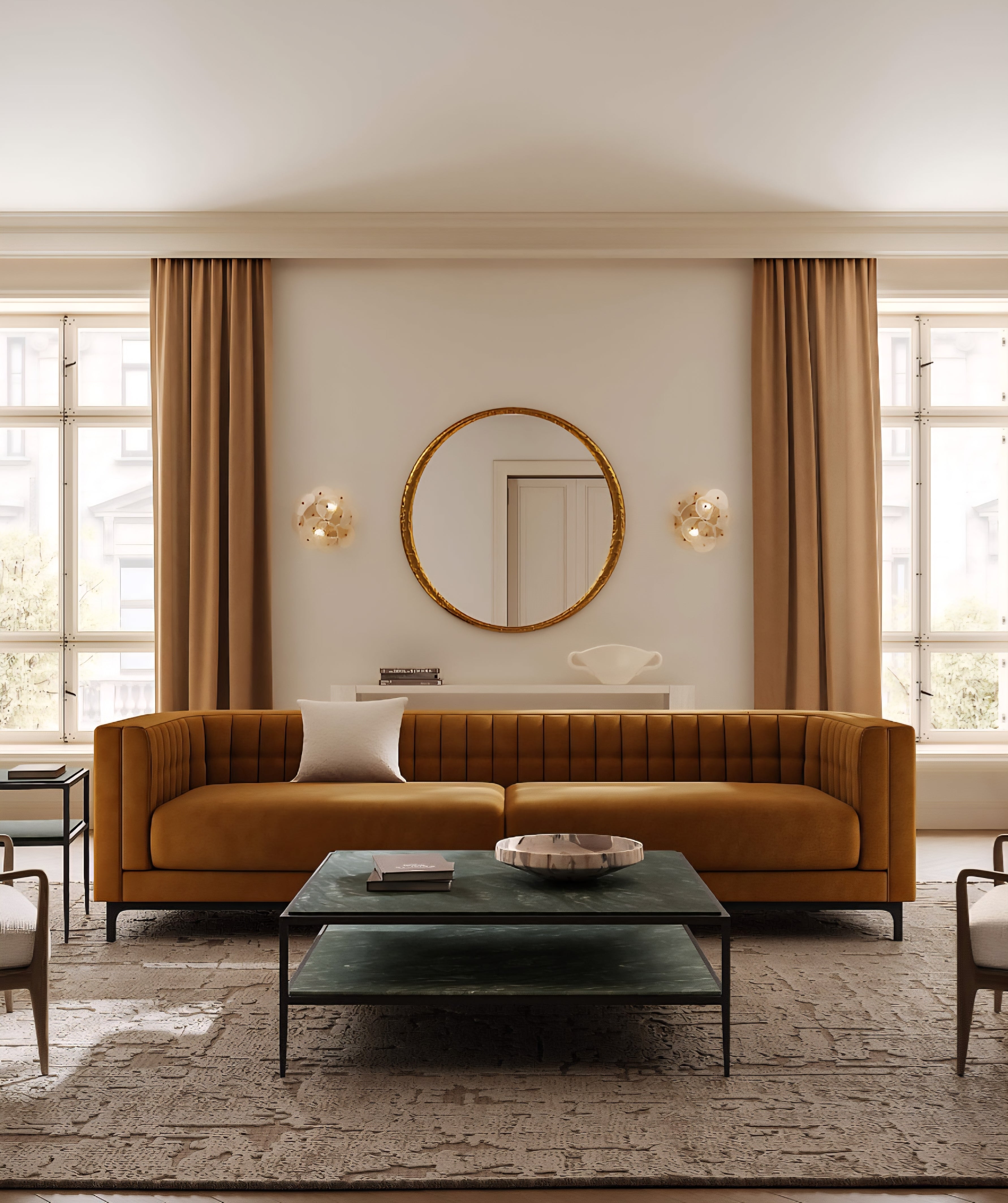 THE ONE × Ambroise — Light Taupe Velvet Sofa