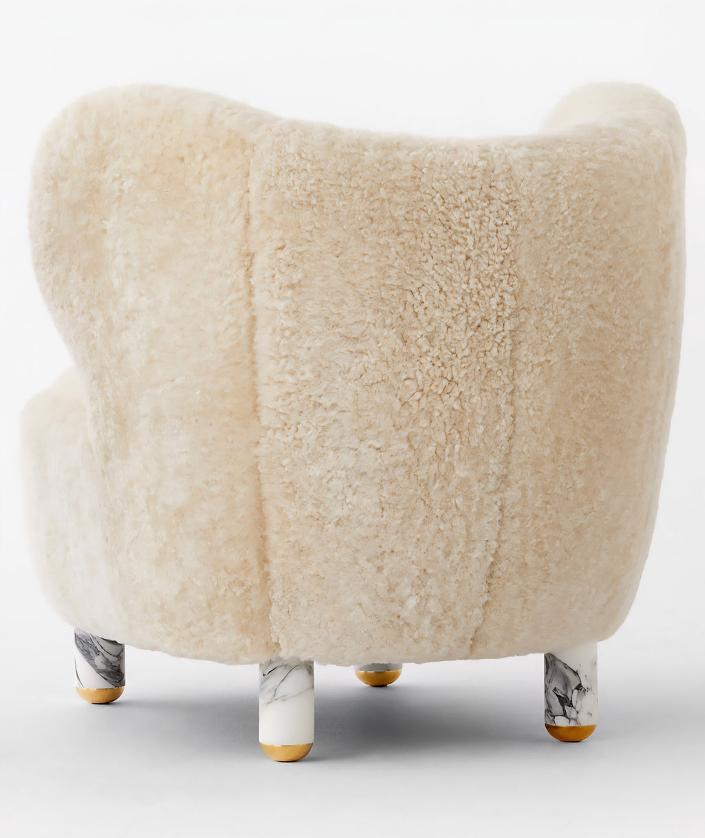 THE ONE × Nadine — Shearling Accent Chair with Marble Legs