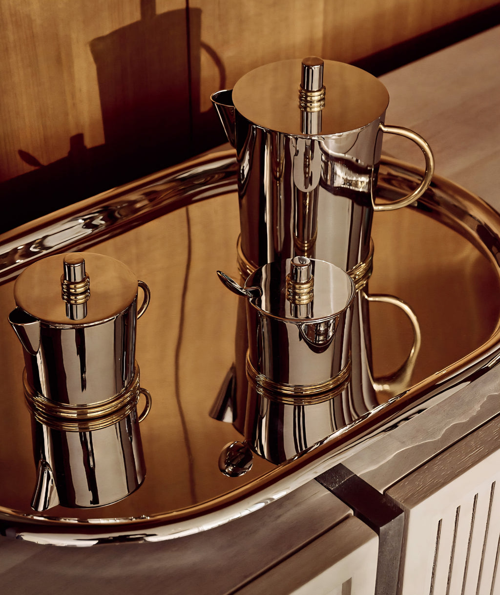 THE ONE × Piero — Oval Polished Stainless Steel Serving Tray