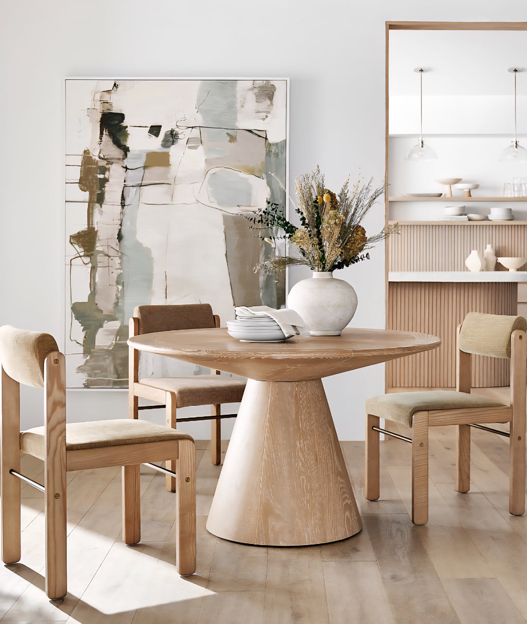 THE ONE × Pedestal — Wood Dining Table