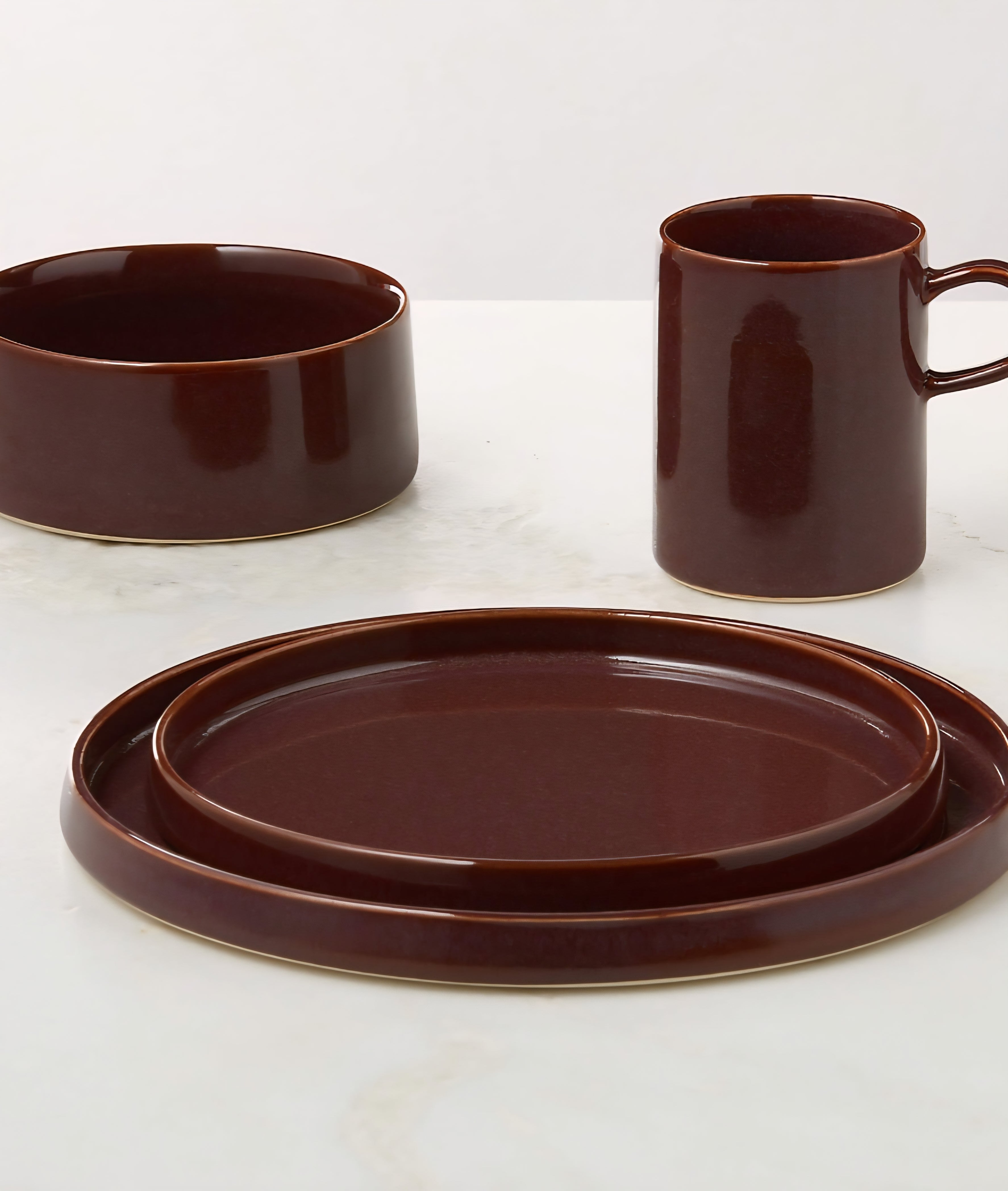 THE ONE × Prado — 4-Piece Reactive Glaze Dinnerware Set