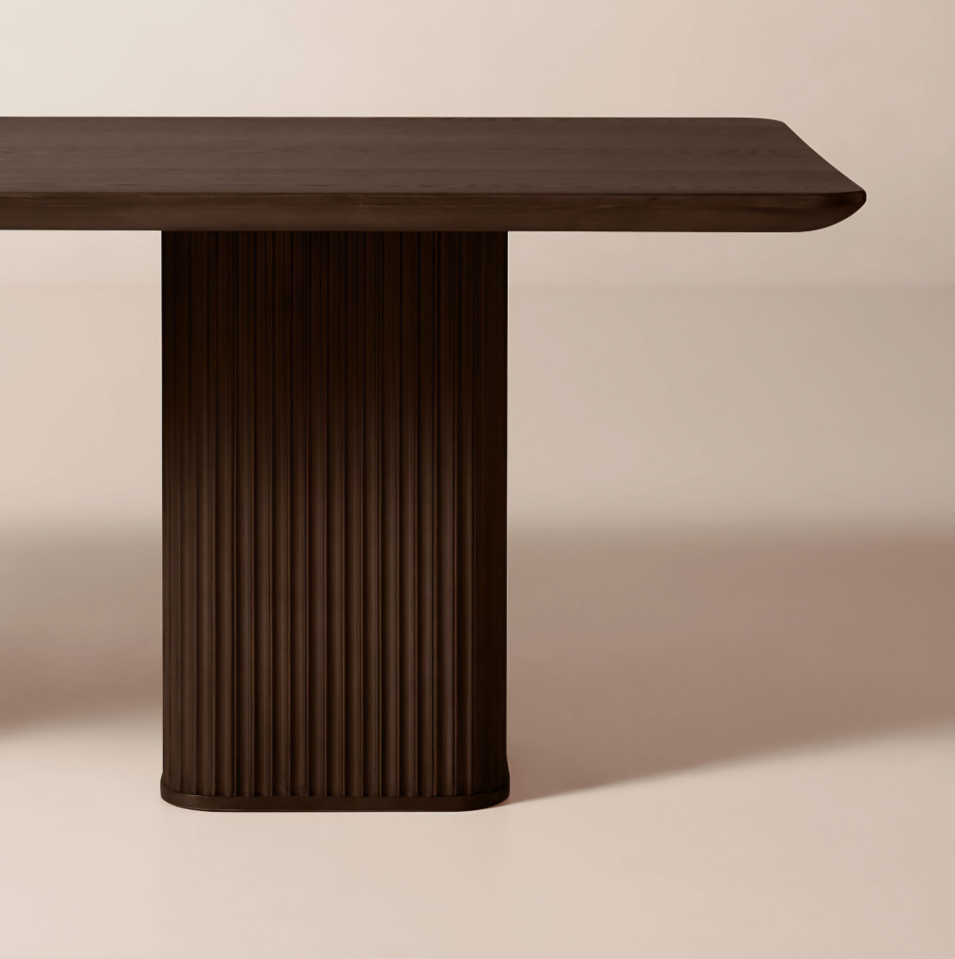 THE ONE × Davison — 55" Round Fluted Dark Oak Dining Table