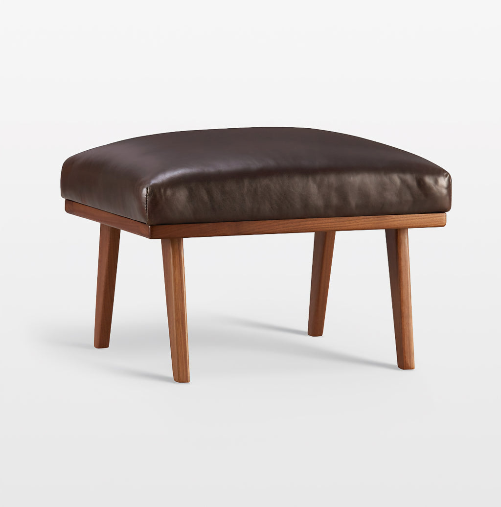 THE ONE × Cavett — Wood and Leather Ottoman