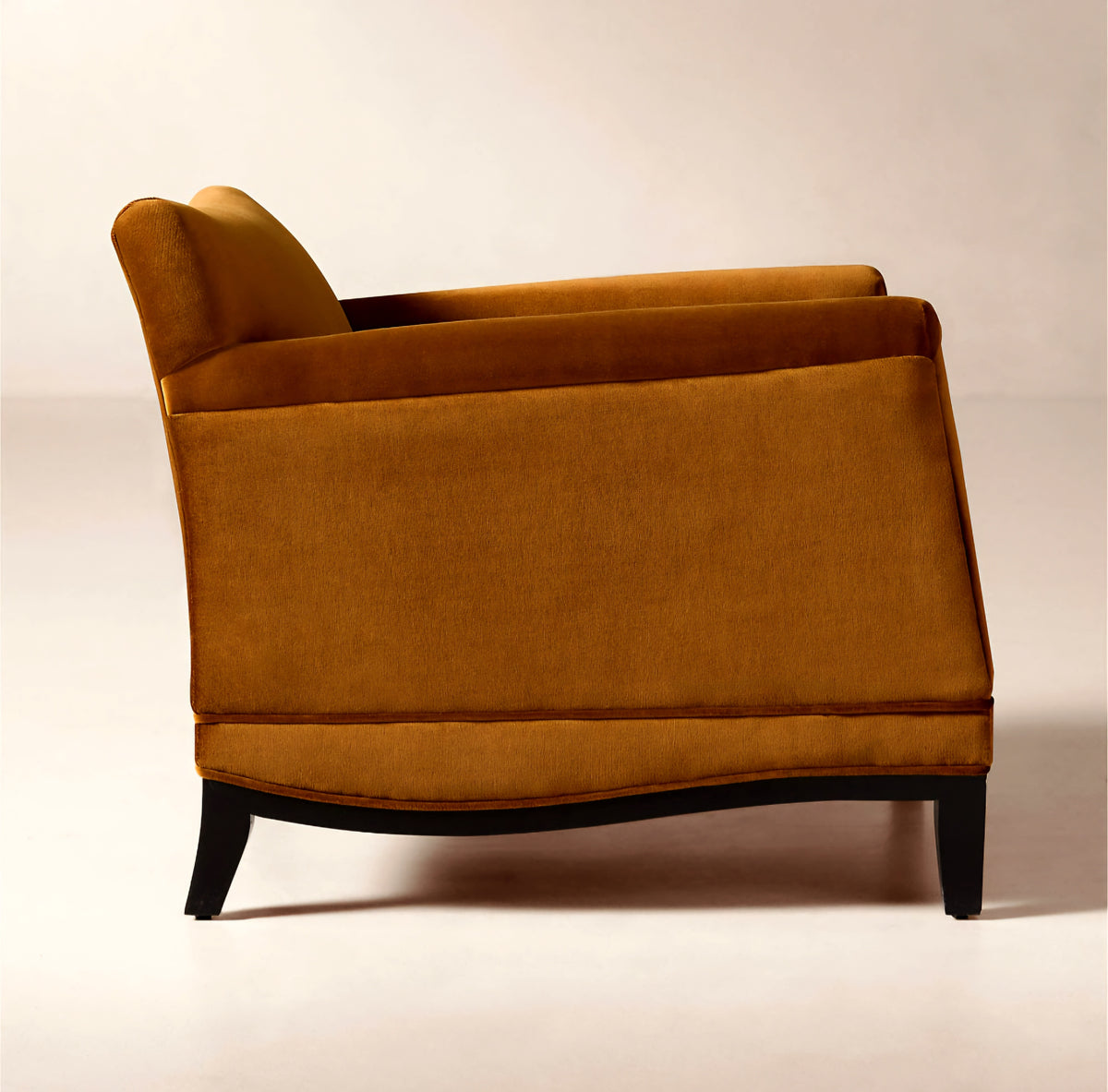 THE ONE × Olson — Cognac Brown Velvet Accent Chair