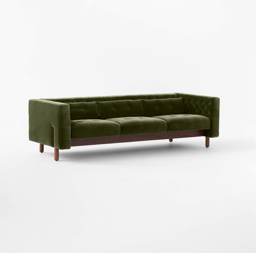 THE ONE × Marconi — Tufted Leather & Velvet Sofa