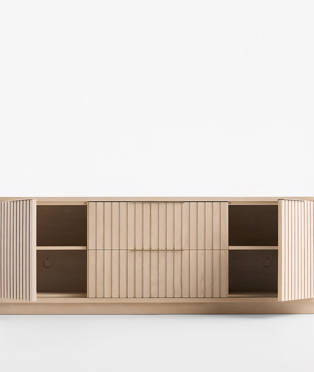 THE ONE × Batten-White Oak Storage Media Console (72")
