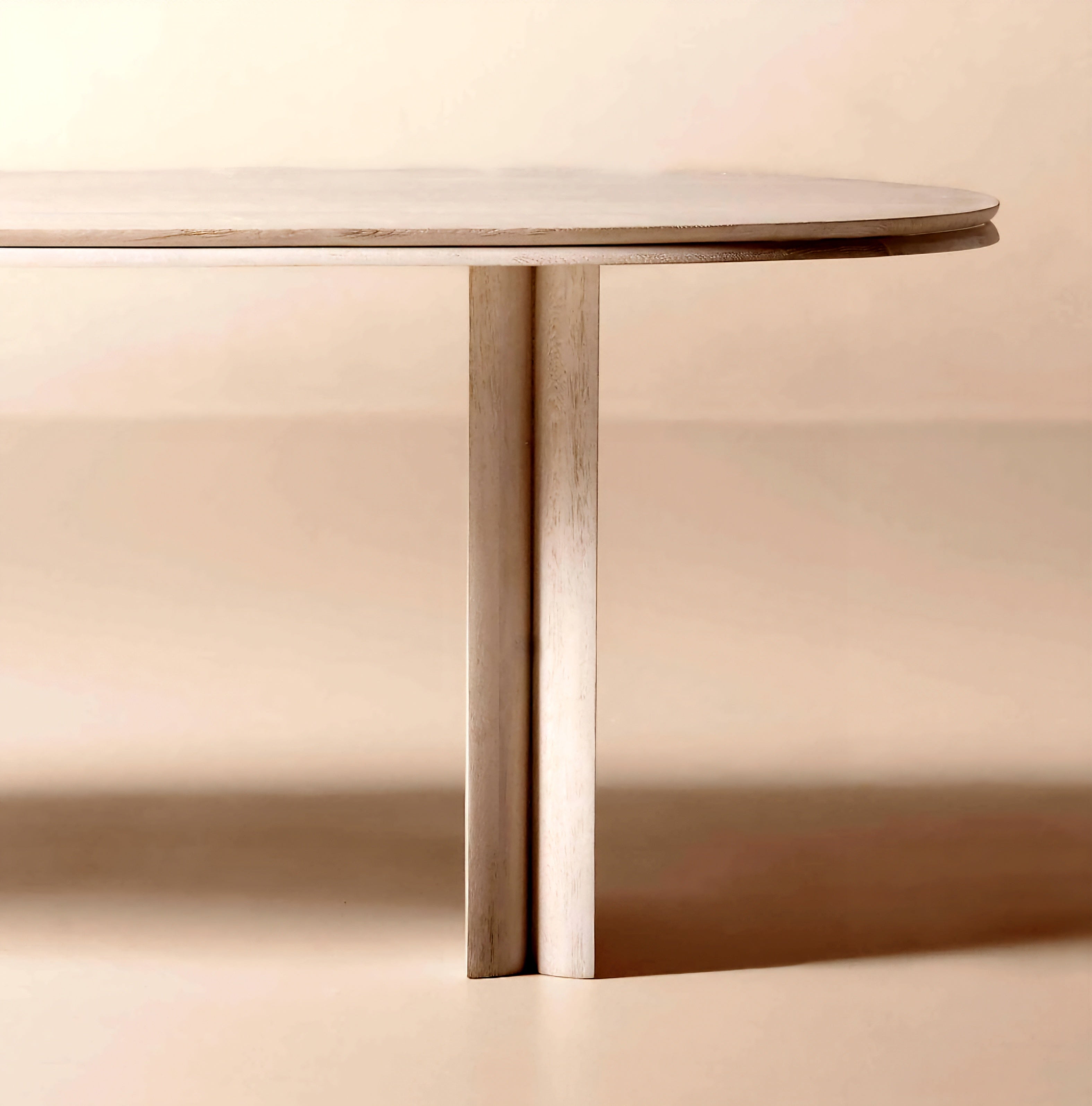 THE ONE × Vendome — Oval Whitewash Oak Dining Table