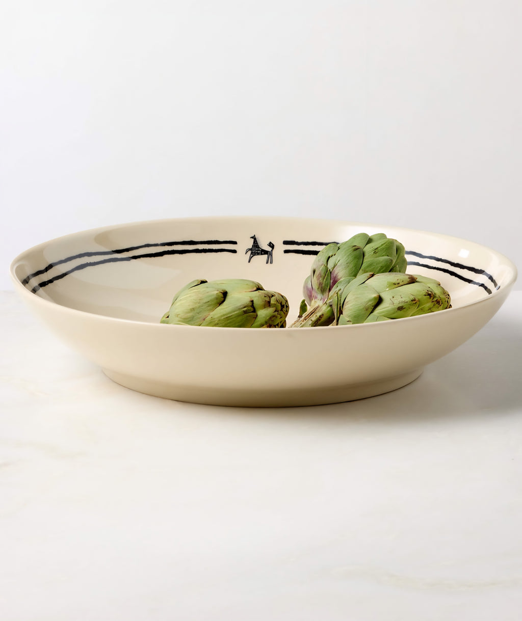 THE ONE × Corvo — White and Black Patterned Serving Bowl