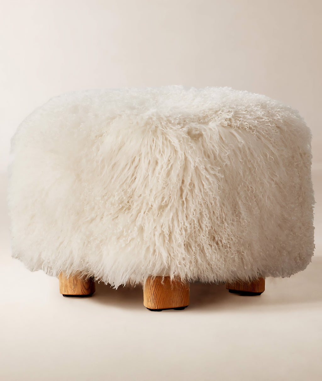THE ONE × Mongolian Sheepskin Ottoman