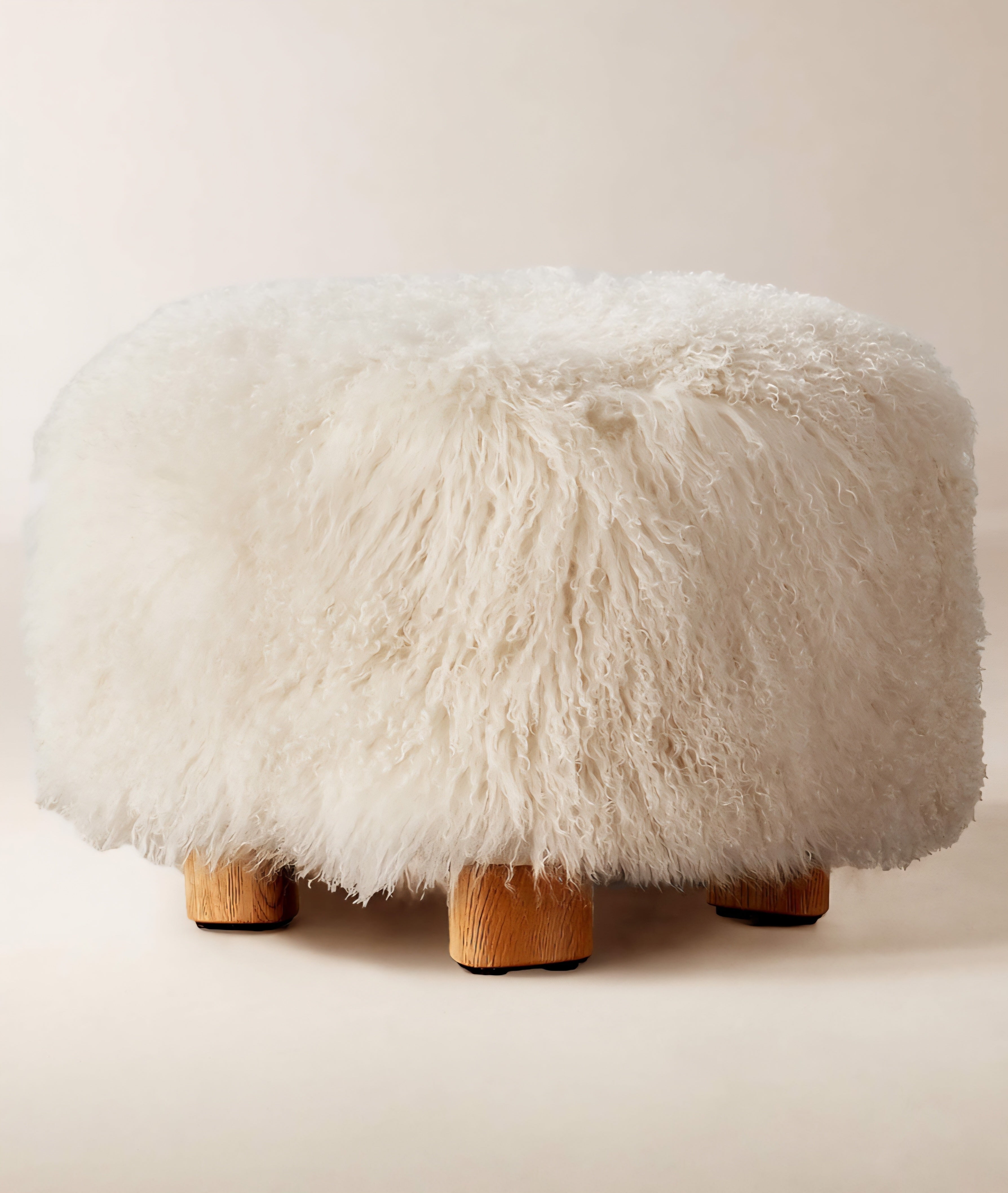 THE ONE × Mongolian Sheepskin Ottoman
